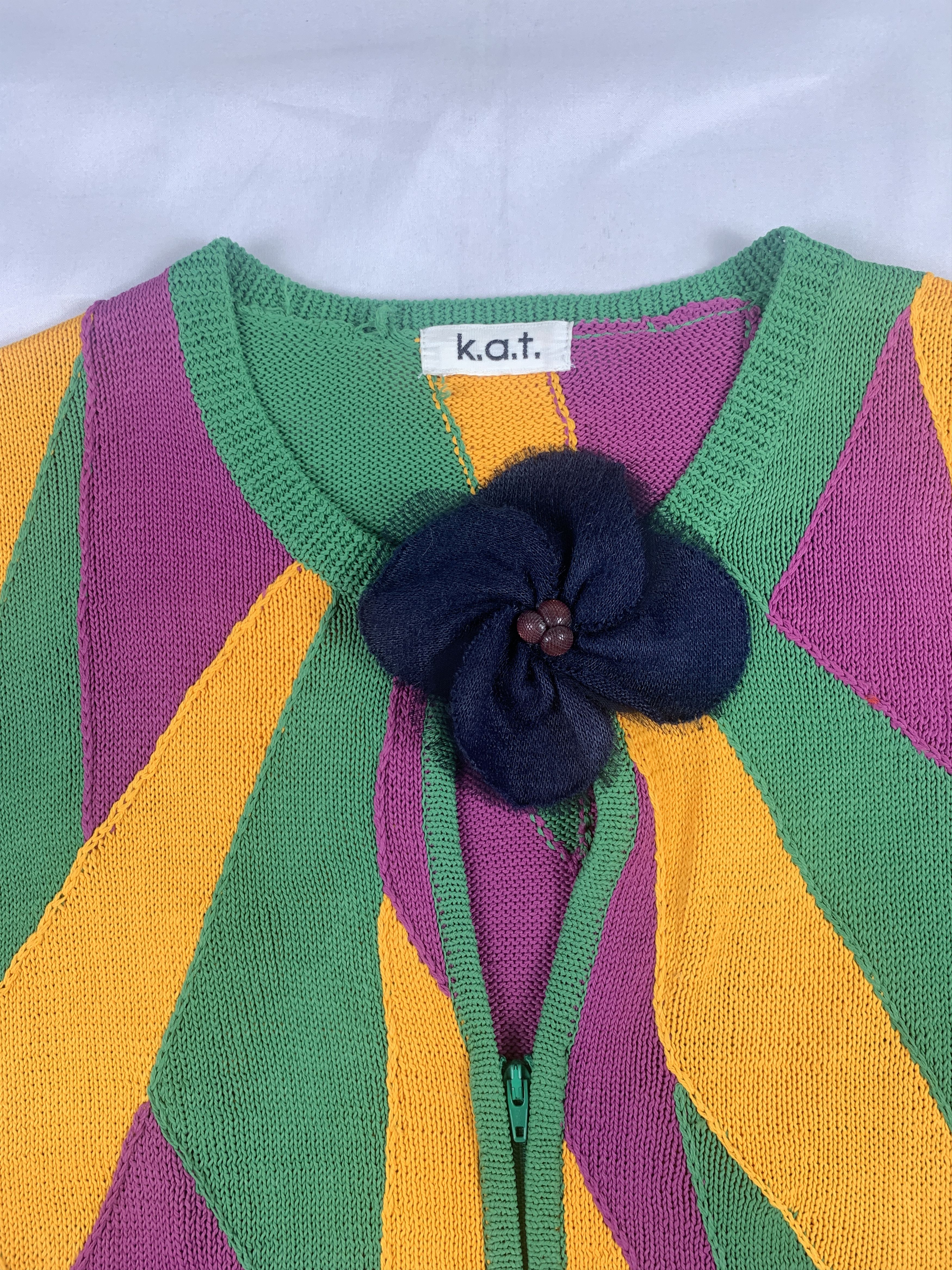 Japanese Brand k.a.t Flower Bros Knitted Cardigan (S) Size S / US 4 / IT 40 - 5 Thumbnail