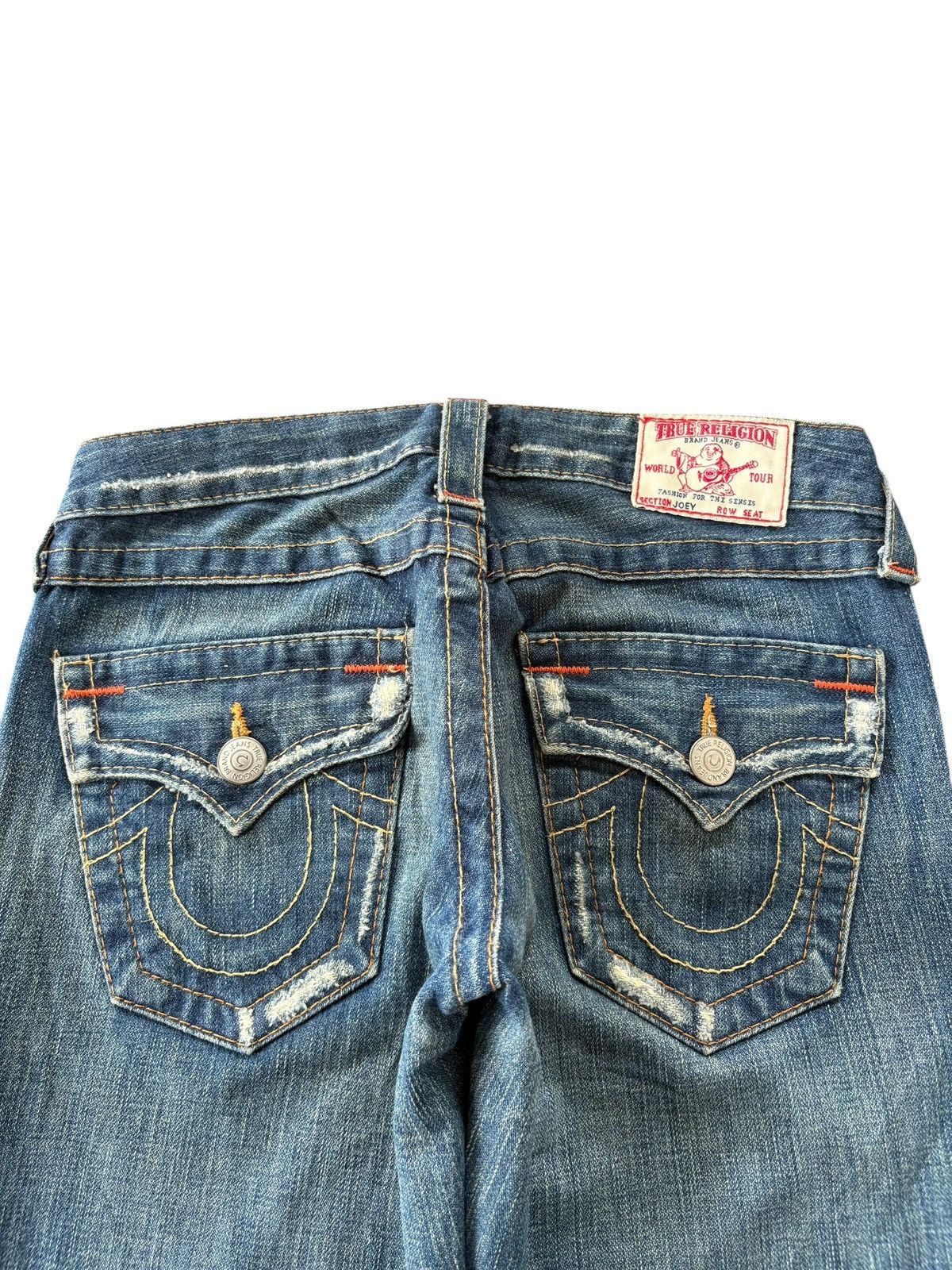 True Religion Vintage True Religion Joey Mud Wash Distress Flare Jeans Size 27" / US 4 / IT 40 - 4 Thumbnail