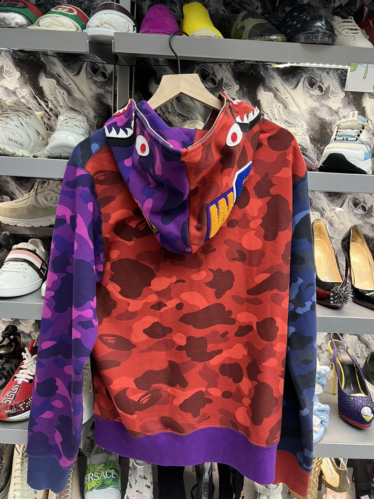Bape Bape Color Camo Crazy Shark Full Zip Hoodie Size US XL / EU 56 / 4 - 2 Thumbnail