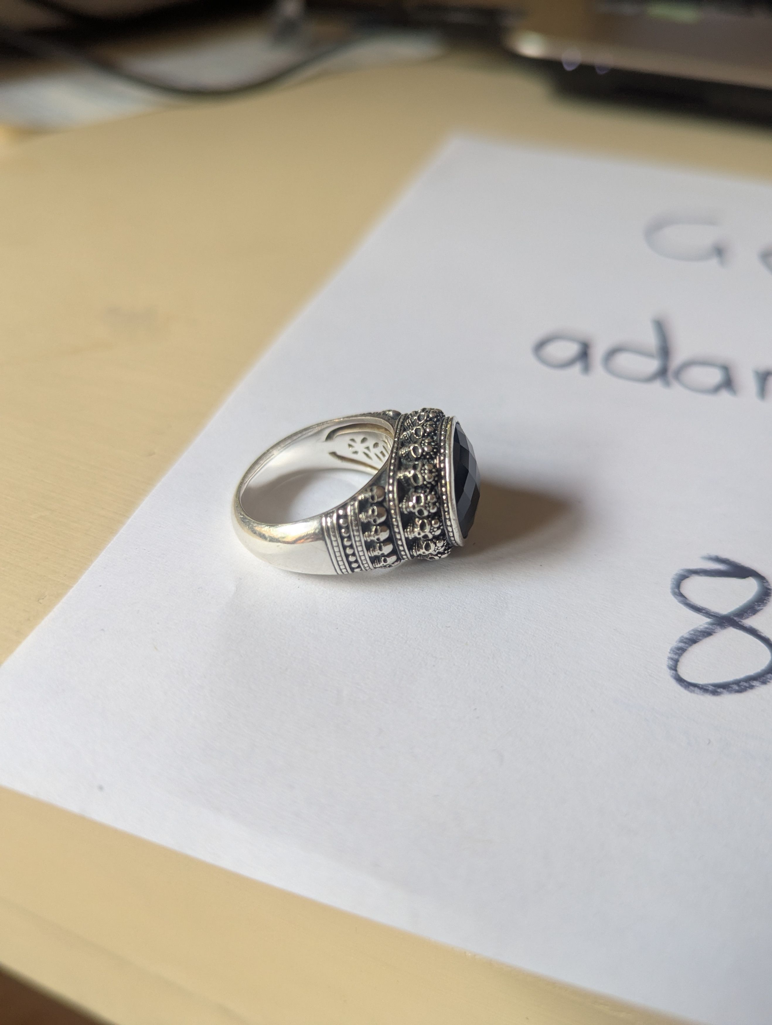 Thomas Sabo Onyx Skull Ring Size ONE SIZE - 2 Thumbnail