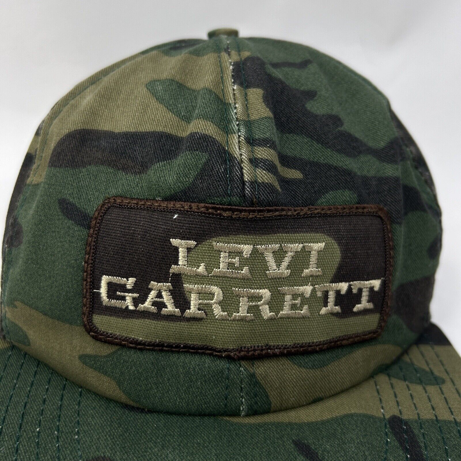 Vintage Vintage 80’s Levi Garrett Chewing Tobacco Camo Hat 2024 Size ONE SIZE - 2 Thumbnail