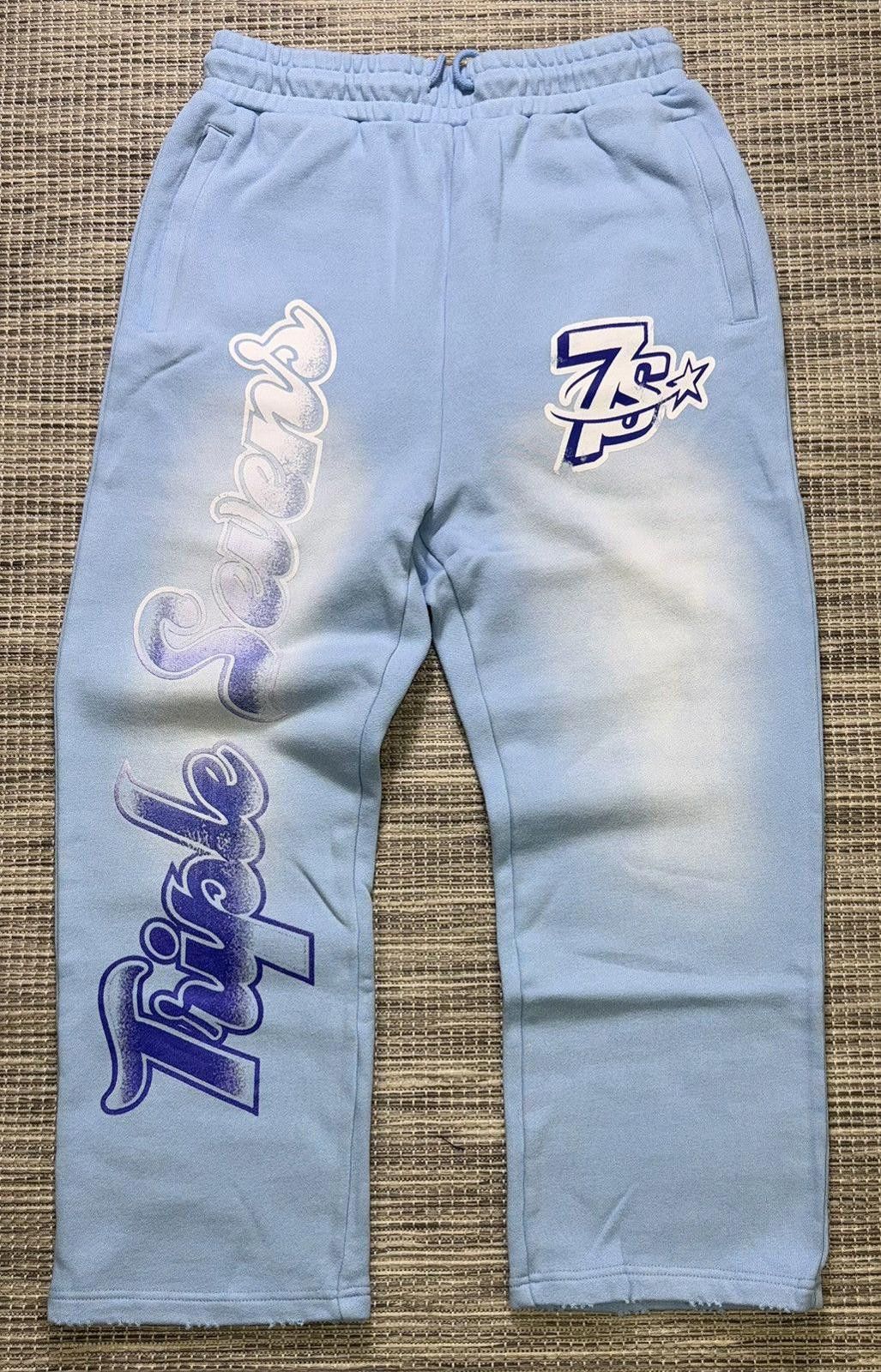 TRIPLE SEVENS Triple Sevens Blue Allstar Football Sweats Size US 36 / EU 52 - 1 Thumbnail