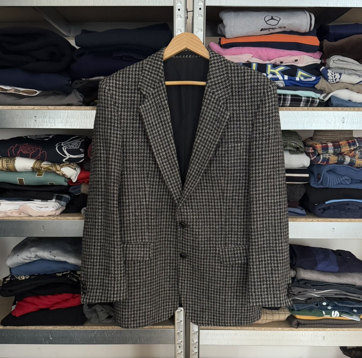 Harris Tweed × Vintage Harris Tweed M button up blazer jacket checkered wool Size 42S - 17 Thumbnail