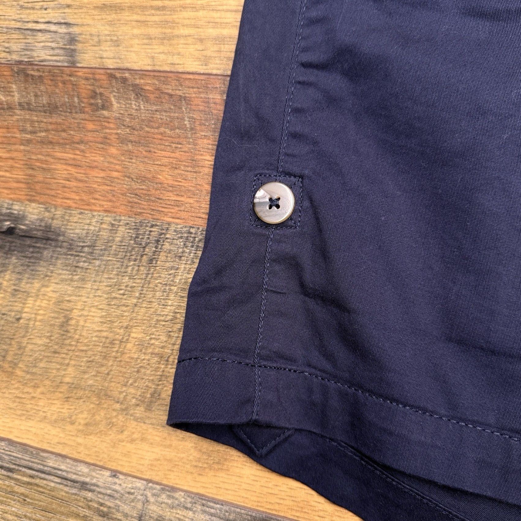 Vintage Lane Bryant Chino Shorts Womens 18 Navy High Rise Stretch Elastic Waist Casual Slim? (Note: original may not include all elements) Size 40" / US 18 - 7 Thumbnail