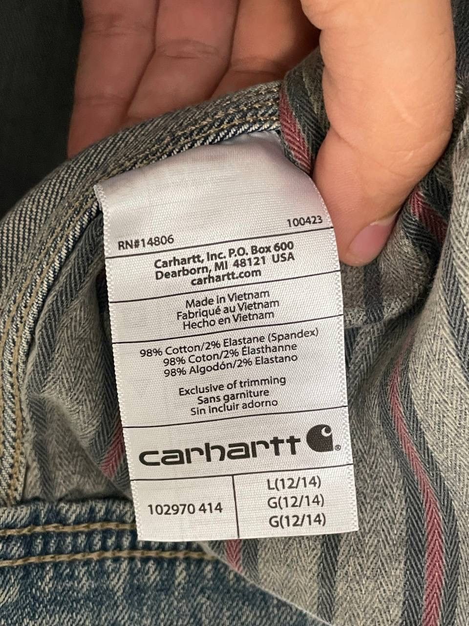 Carhartt × Vintage Carhartt Vintage Jeans Jacket Small Center Logo Y2K Size L / US 10 / IT 46 - 10 Thumbnail