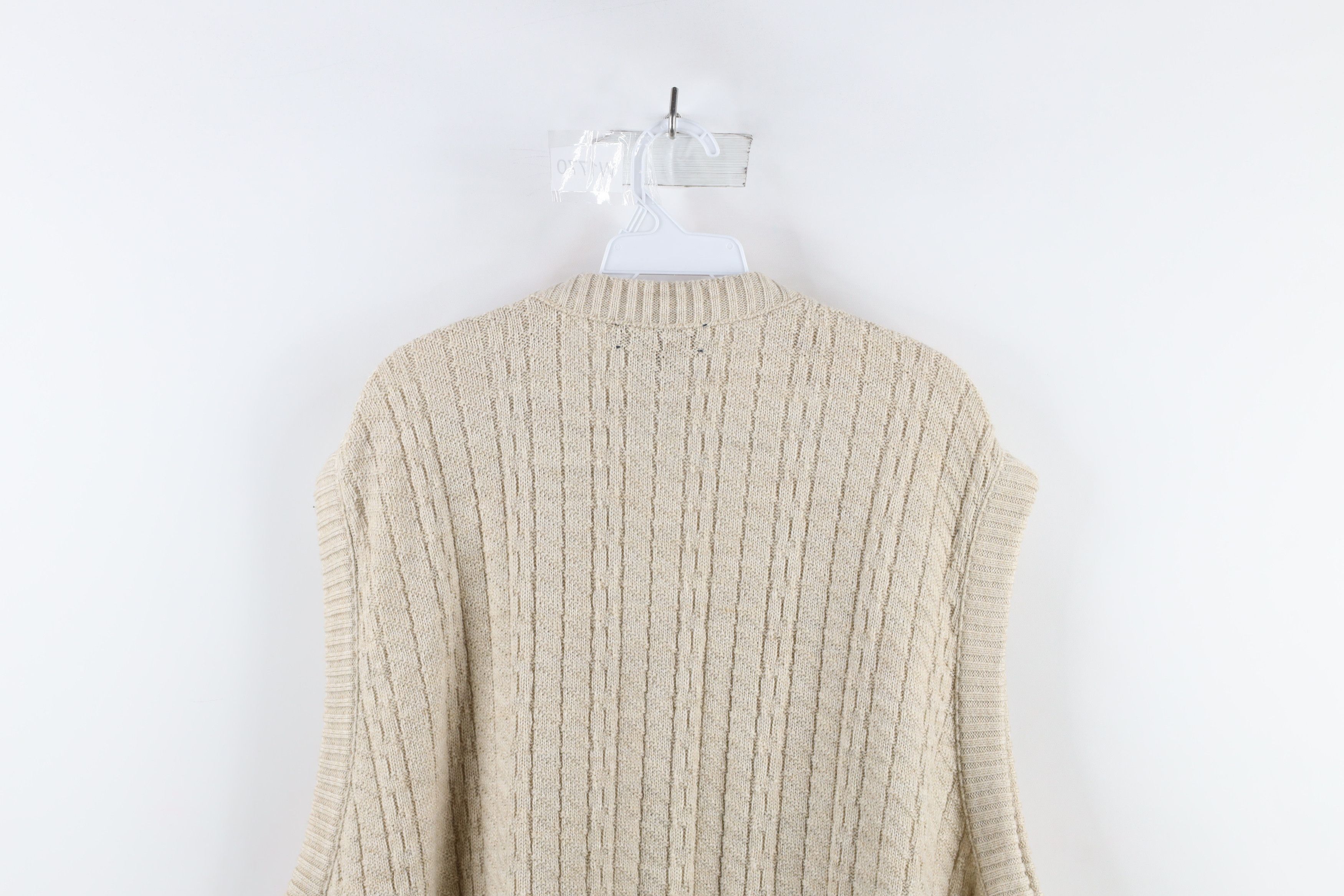 Vintage Vintage 90s Streetwear Button Cardigan Sweater Vest Beige Size US XXL / EU 58 / 5 - 7 Thumbnail