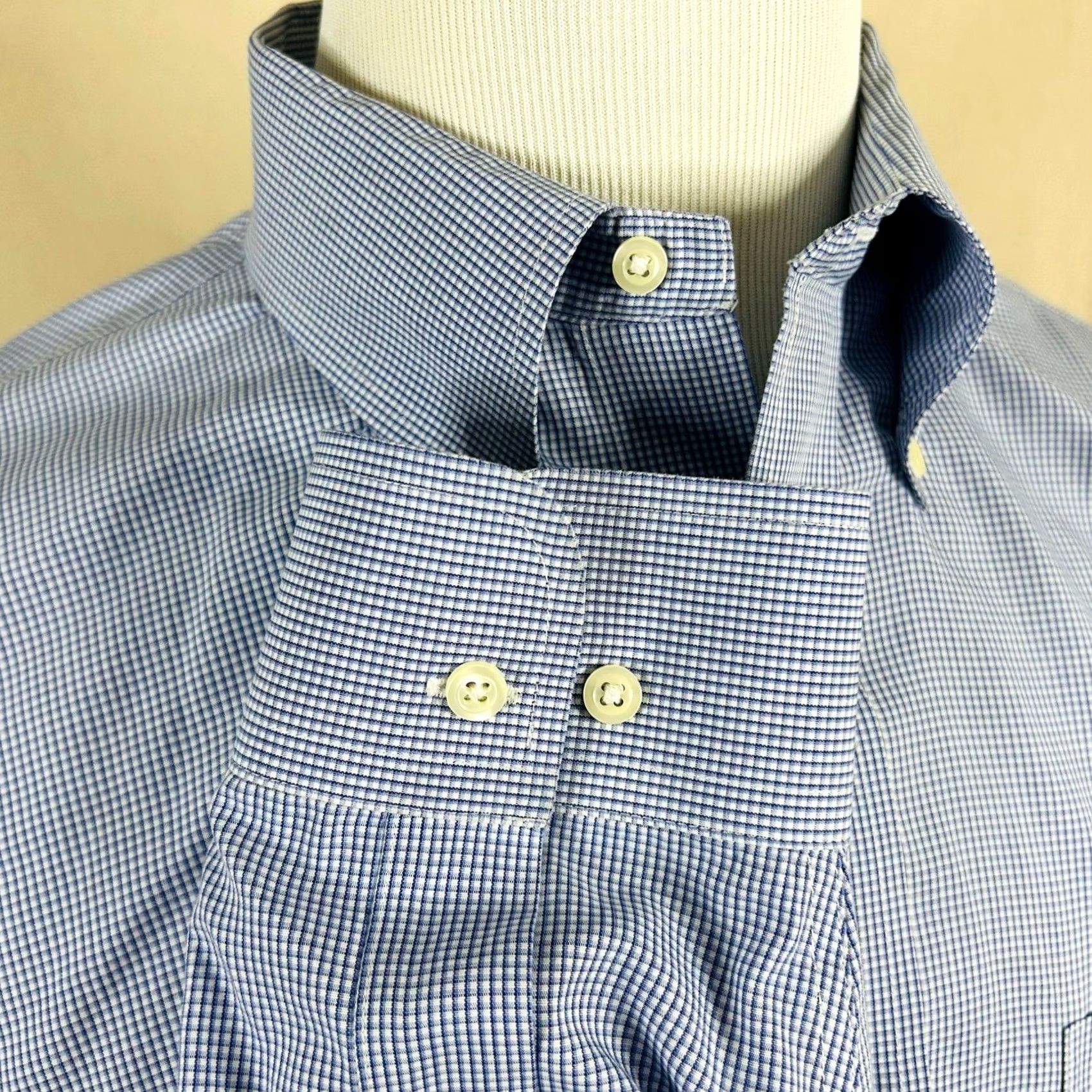 Brooks Brothers Brooks Brothers Mens Dress Shirt Blue Check Slim Fit 17.5 34/35 Non-Iron Size 48R - 4 Thumbnail