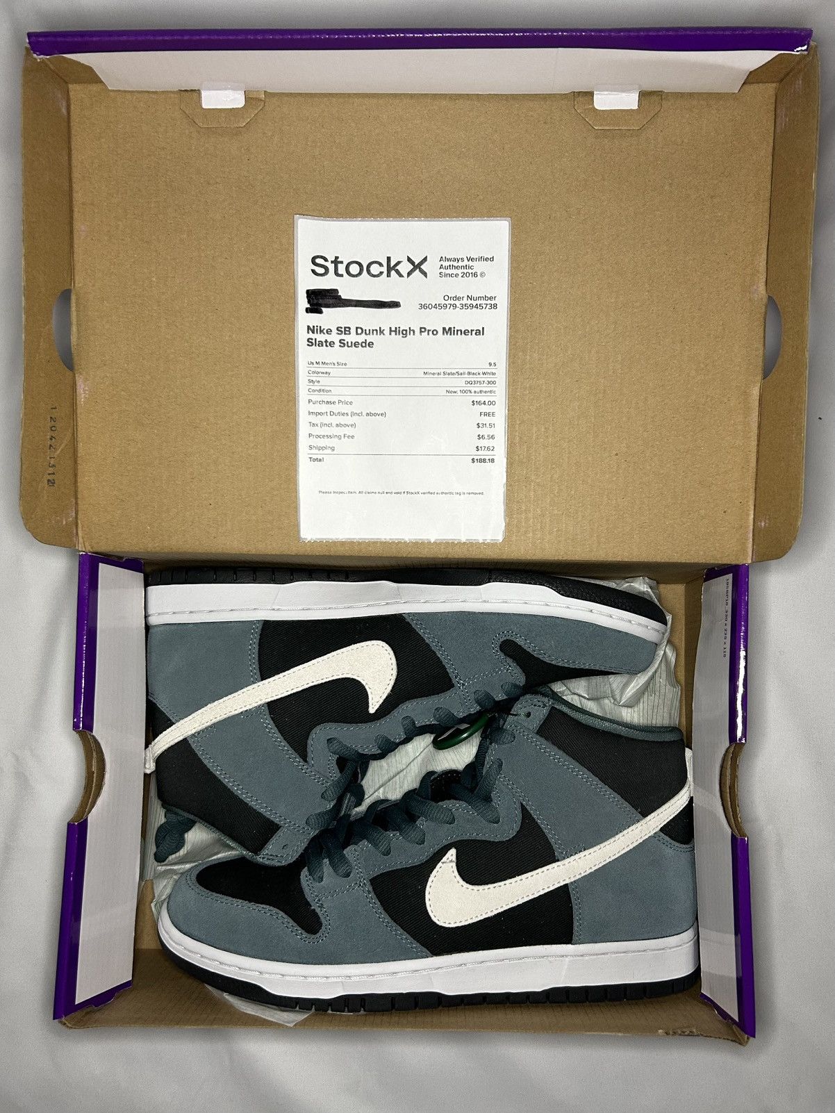Nike SB Nike SB Dunk High Pro “Mineral Slate” – US 9.5 / UK 8.5 Size US 9.5 / EU 42-43 - 3 Thumbnail