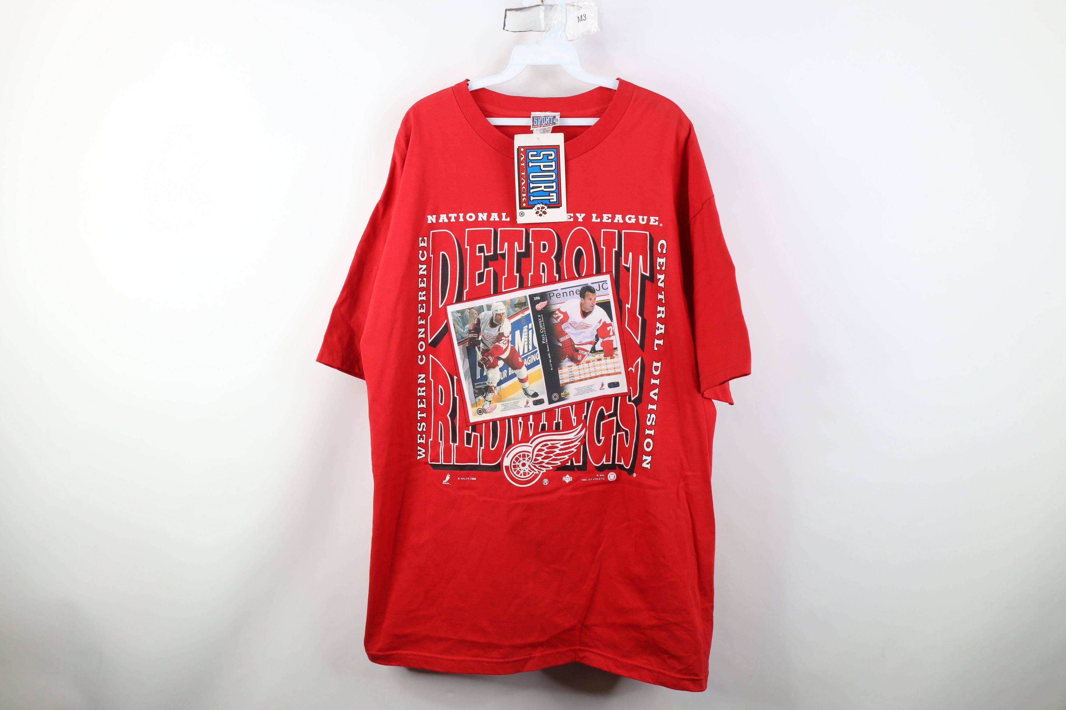 Deadstock Vintage 90s Detroit Red Wings Hockey T-Shirt Red