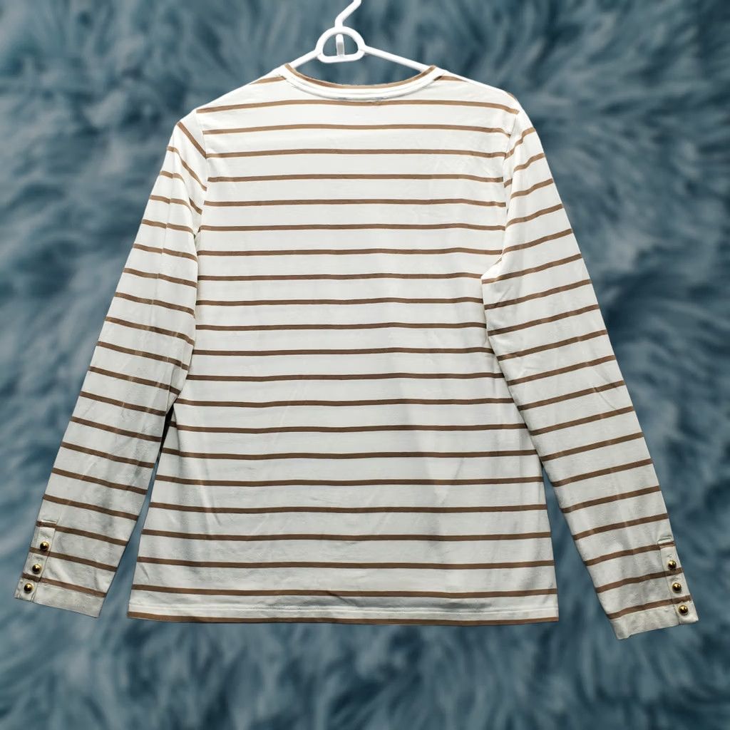 Brooks Brothers Brooks Brothers T Shirt Womens Size M Multicolor Striped Stretch Long Sleeve Crewneck Size M / US 6-8 / IT 42-44 - 1 Thumbnail