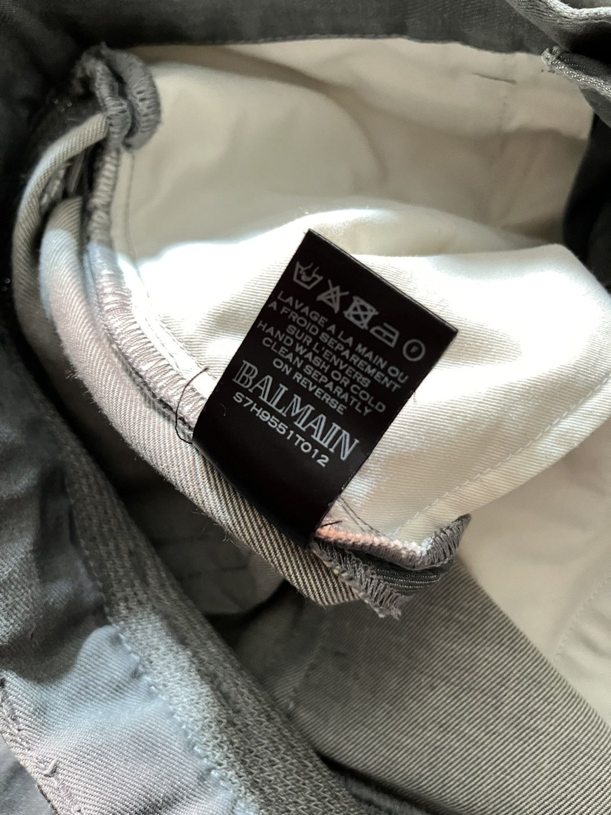Balmain Christophe decarnin distressed gray biker jeans Size US 28 / EU 44 - 12 Thumbnail