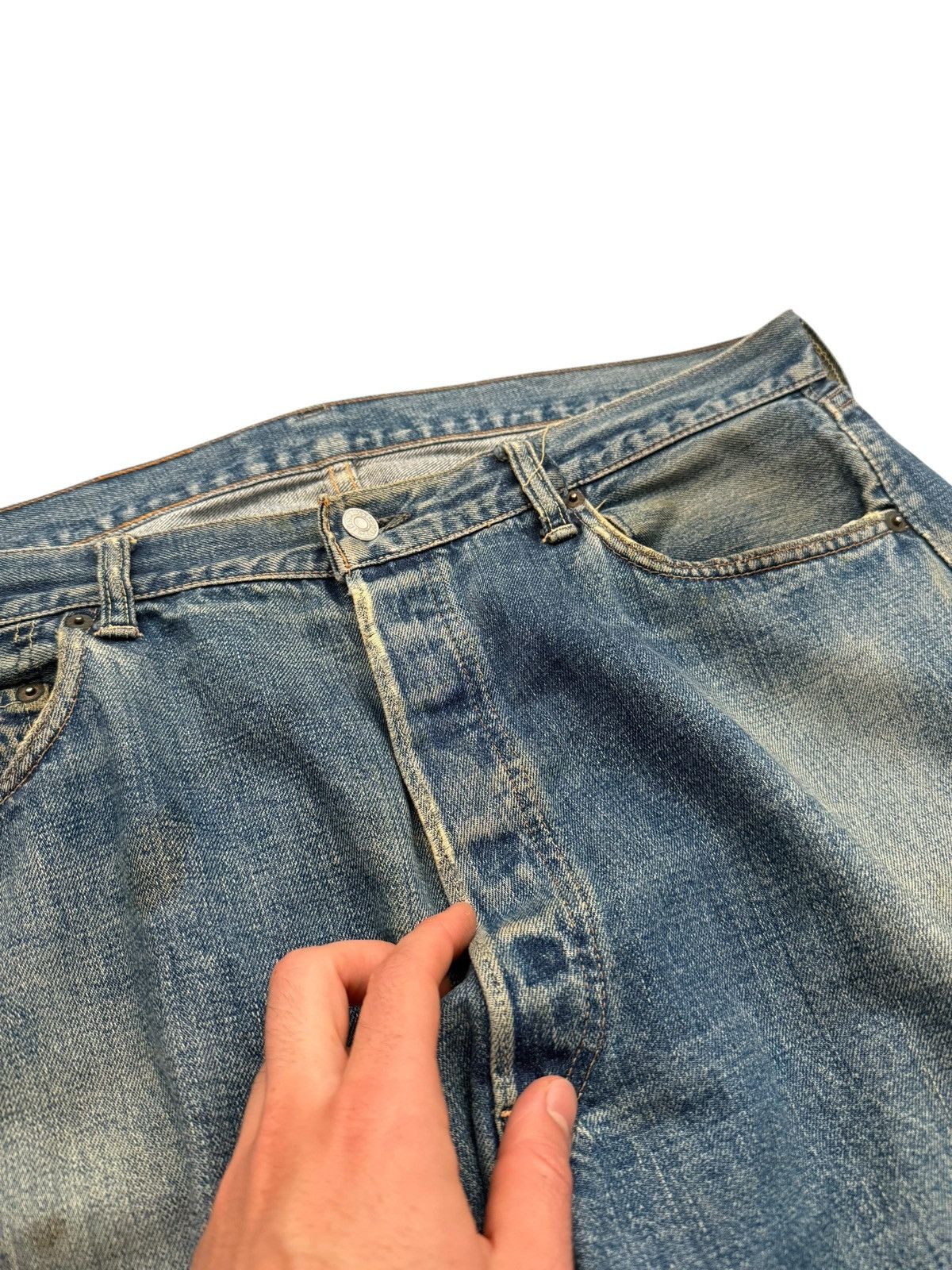 Levi's RARE OG 1960’s Big E Levi’s 501 Oil Splash Selvedge Denim Size US 38 / EU 54 - 11 Thumbnail