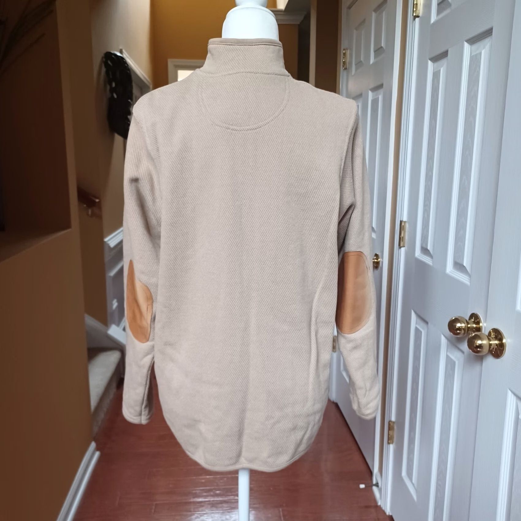 Orvis Orvis Cardigan Sweater Womens Medium Beige Button Up Leather Elbow Patch Jacket Size M / US 6-8 / IT 42-44 - 3 Thumbnail