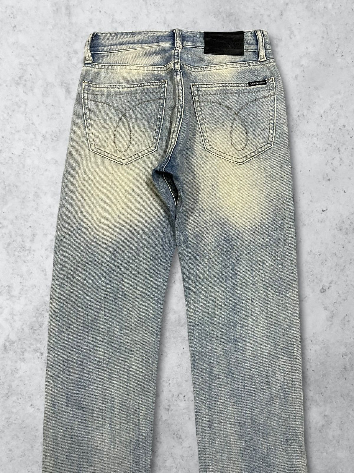 Calvin Klein Calvin Klein Faded Wash Sashiko Patches Y2K Straight Jeans Size US 29 - 4 Thumbnail