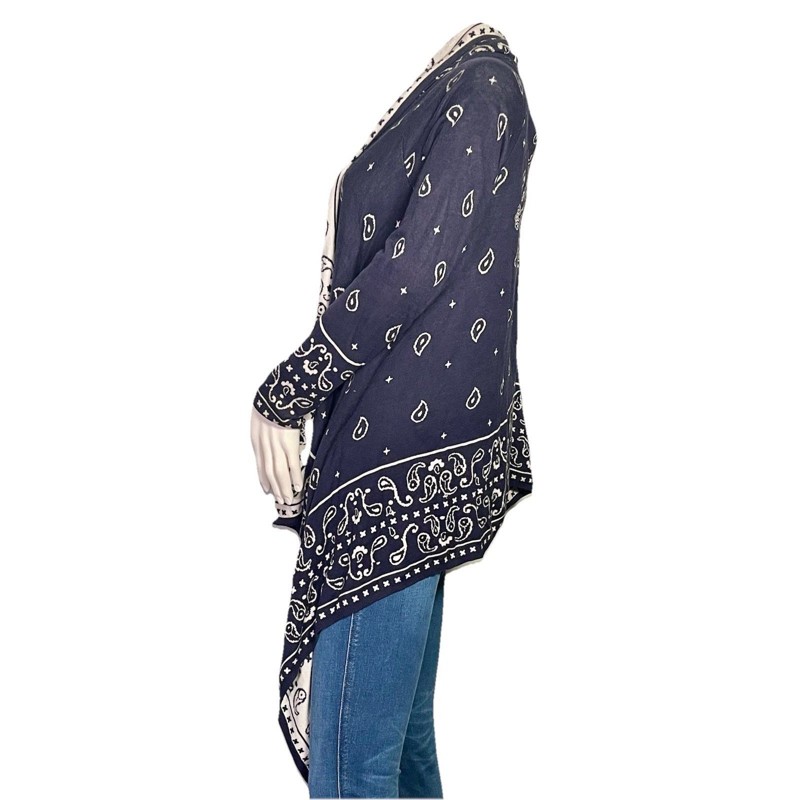 H&M H&M Reversible Open Navy and White Cardigan Size M / US 6-8 / IT 42-44 - 3 Thumbnail