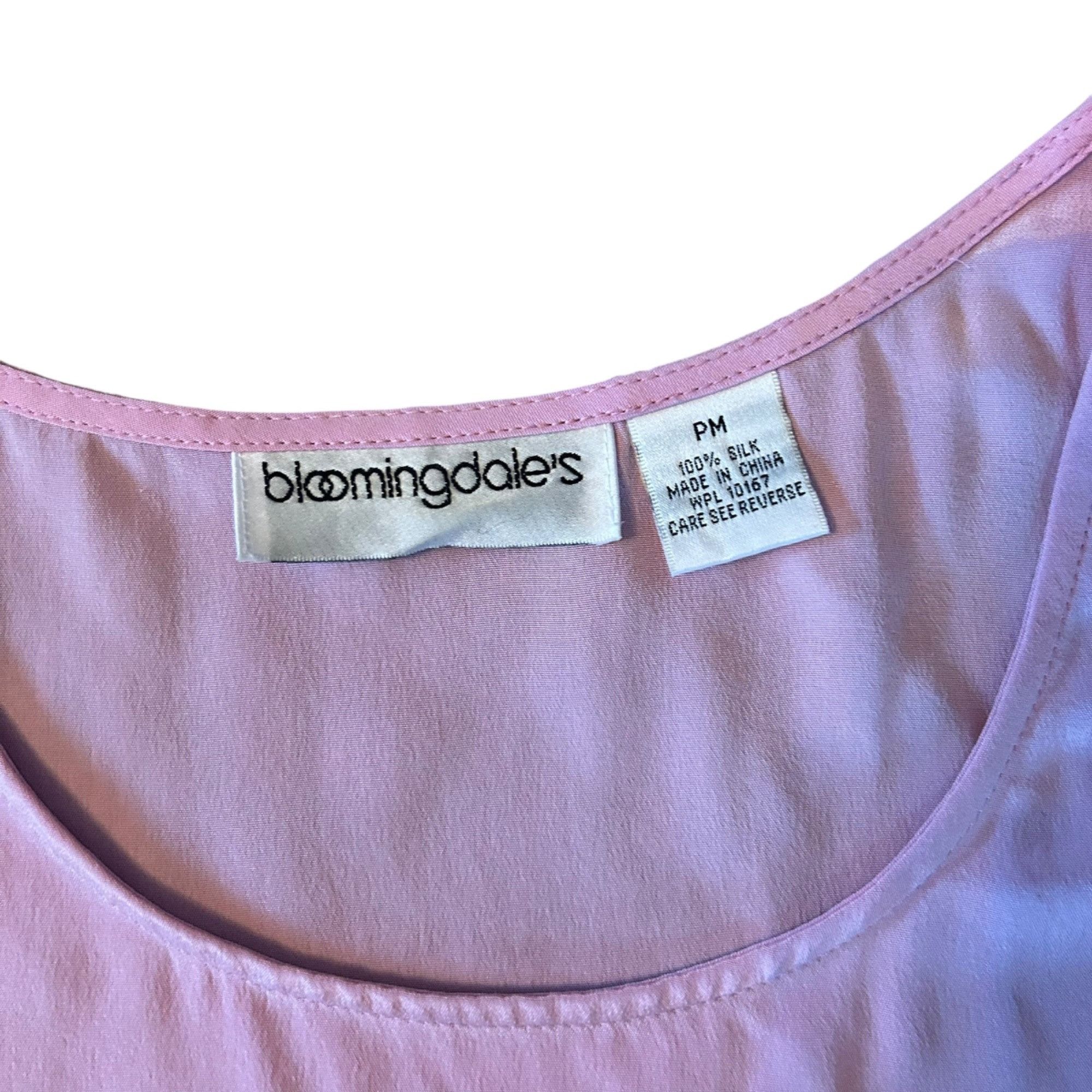 Vintage Vintage Bloomingdales 100% Silk Romantic Pastel Pink Top M Size M / US 6-8 / IT 42-44 - 3 Thumbnail