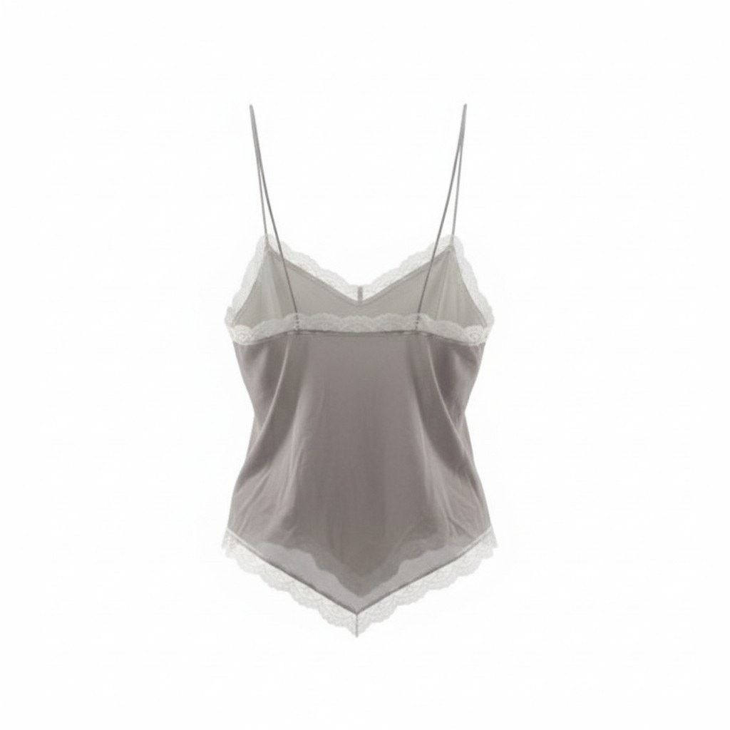 Vintage Vintage Pollinaise Silver Grey Cream Lace Camisole Nylon Size ONE SIZE - 8 Thumbnail