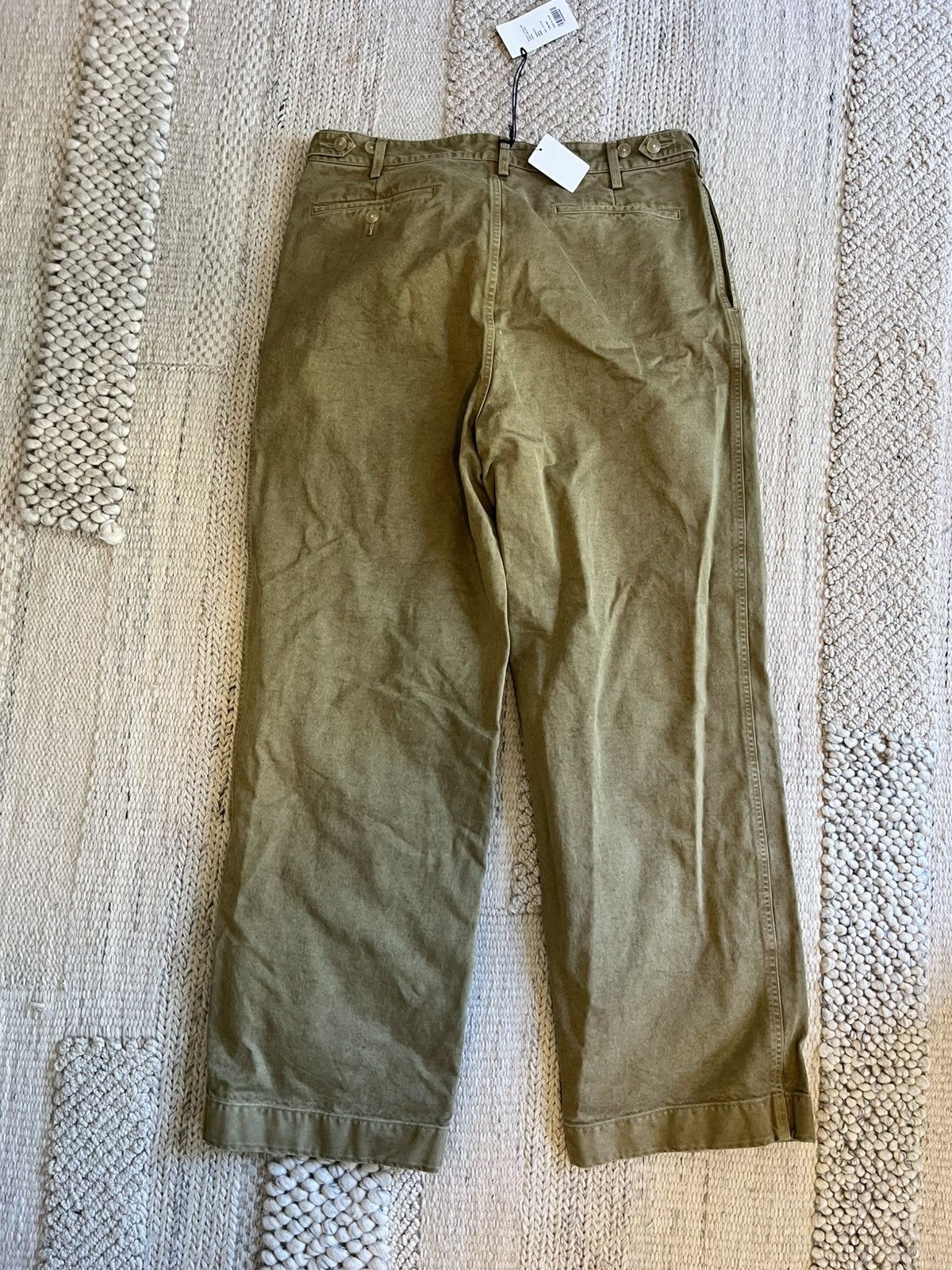 Auralee AURALEE FINX CHINO ONE-TUCK PANTS BEIGE Size US 34 / EU 50 - 4 Thumbnail