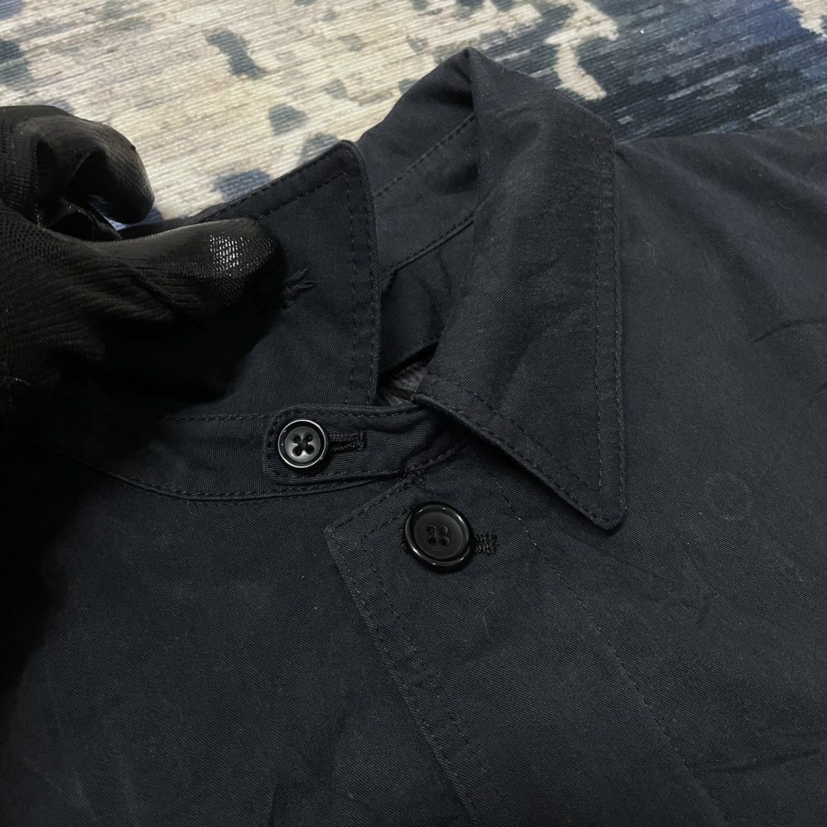 Lacoste Vintage Lacoste Long Coat Button Jacket Black Faded Nice Size US M / EU 48-50 / 2 - 7 Thumbnail
