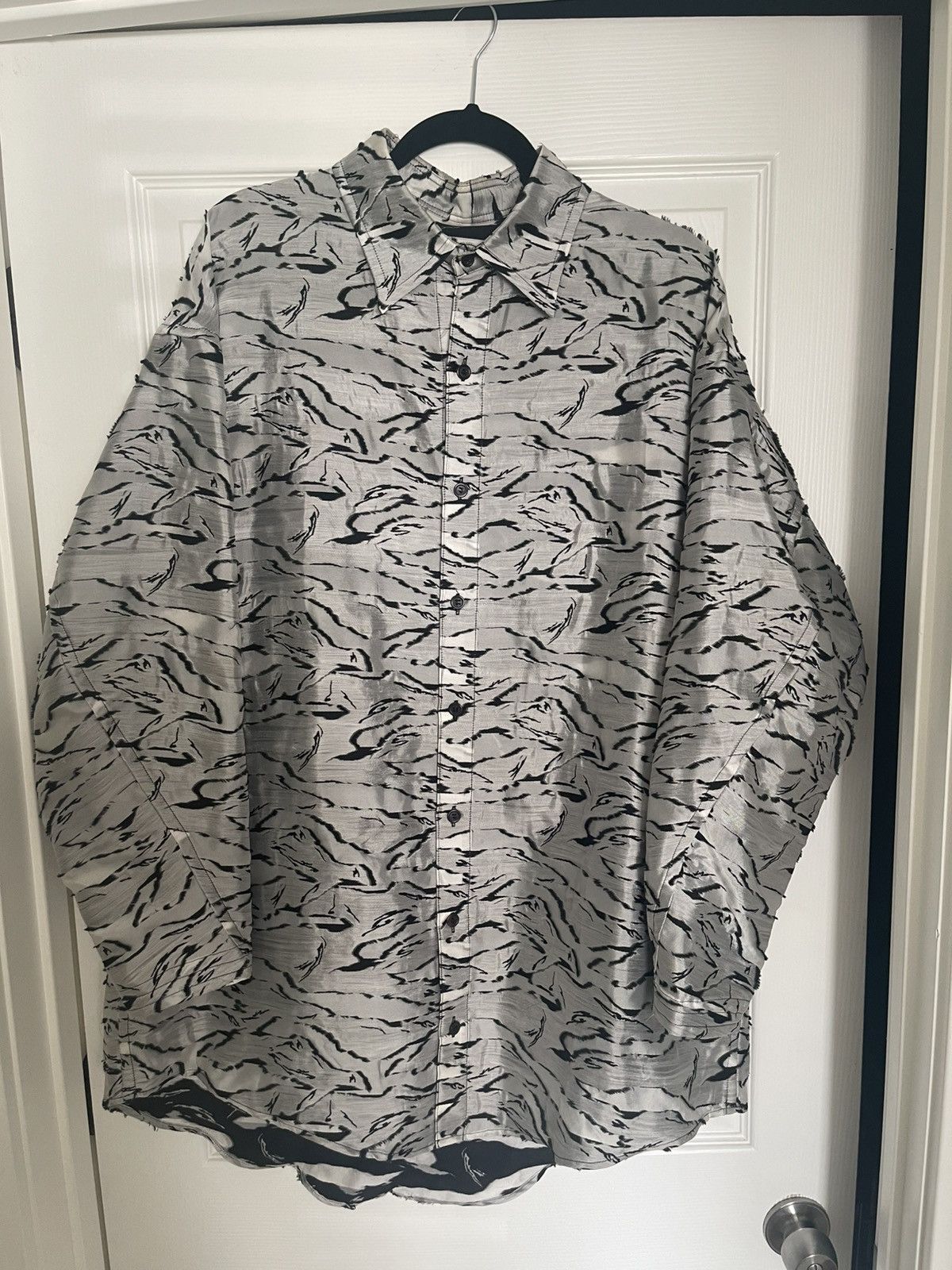 Sulvam Jacquard Grey & Black Overshirt Size US M / EU 48-50 / 2 - 1 Thumbnail