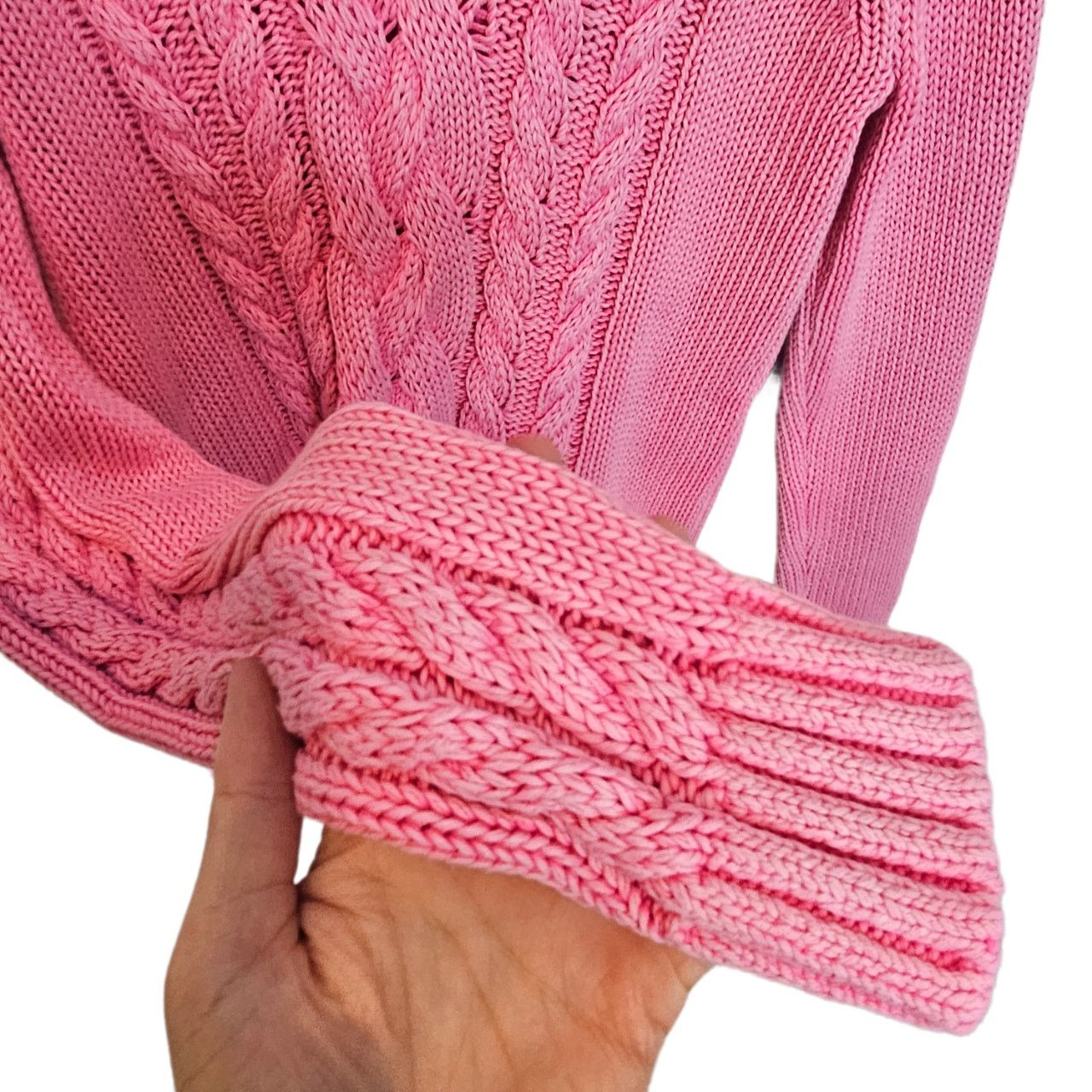 Tommy Bahama Tommy Bahama Womens Cable Knit Sweater Hooded Preppy Classic Size M / US 6-8 / IT 42-44 - 4 Thumbnail