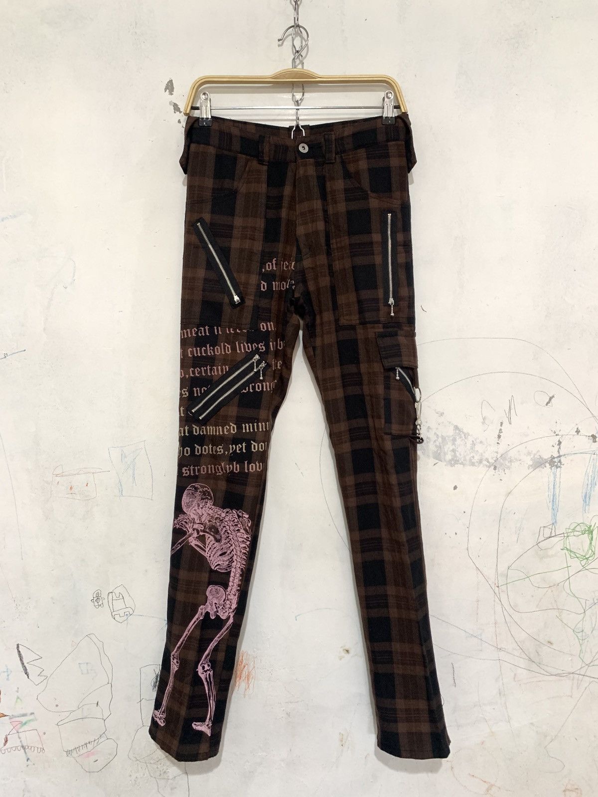 Blackbird × Japanese Brand × Seditionaries Blue bird punk skull plaid bondage pants Size US 28 / EU 44 - 1 Thumbnail