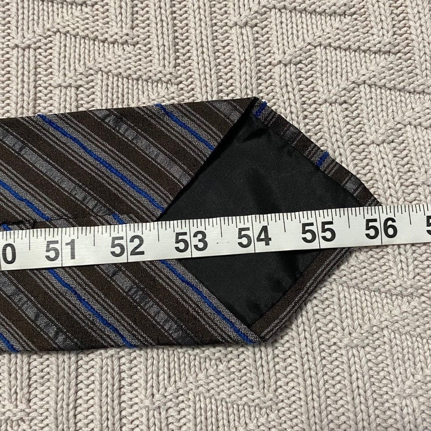 Hugo Boss Hugo Boss brown striped silk tie. Size ONE SIZE - 4 Thumbnail