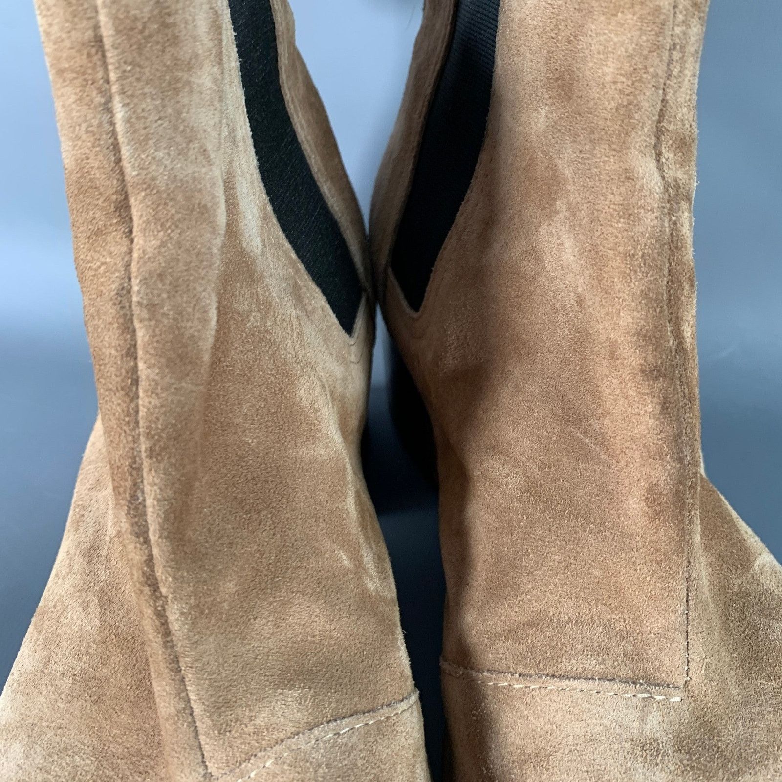 Rag & Bone RAG & BONE 9 Camel Suede Stacked Heel Chelsea Ankle Boots Size US 9 / IT 39 - 9 Thumbnail