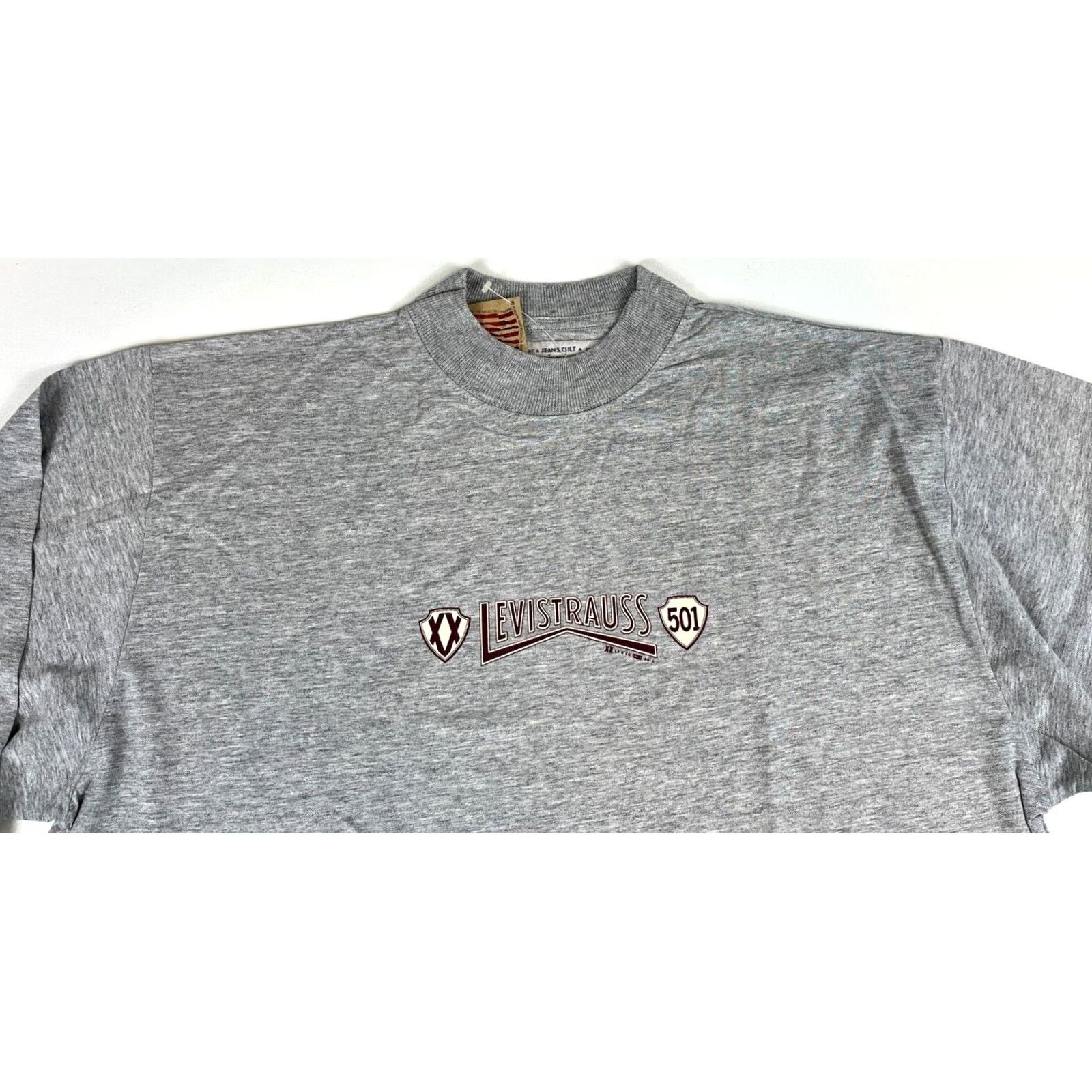 Levi's VINTAGE Levi's 501 Jeans Cult Men T-Shirt Long Sleeve Crew Neck Sz L Gray 1990s 90s Size US L / EU 52-54 / 3 - 3 Thumbnail