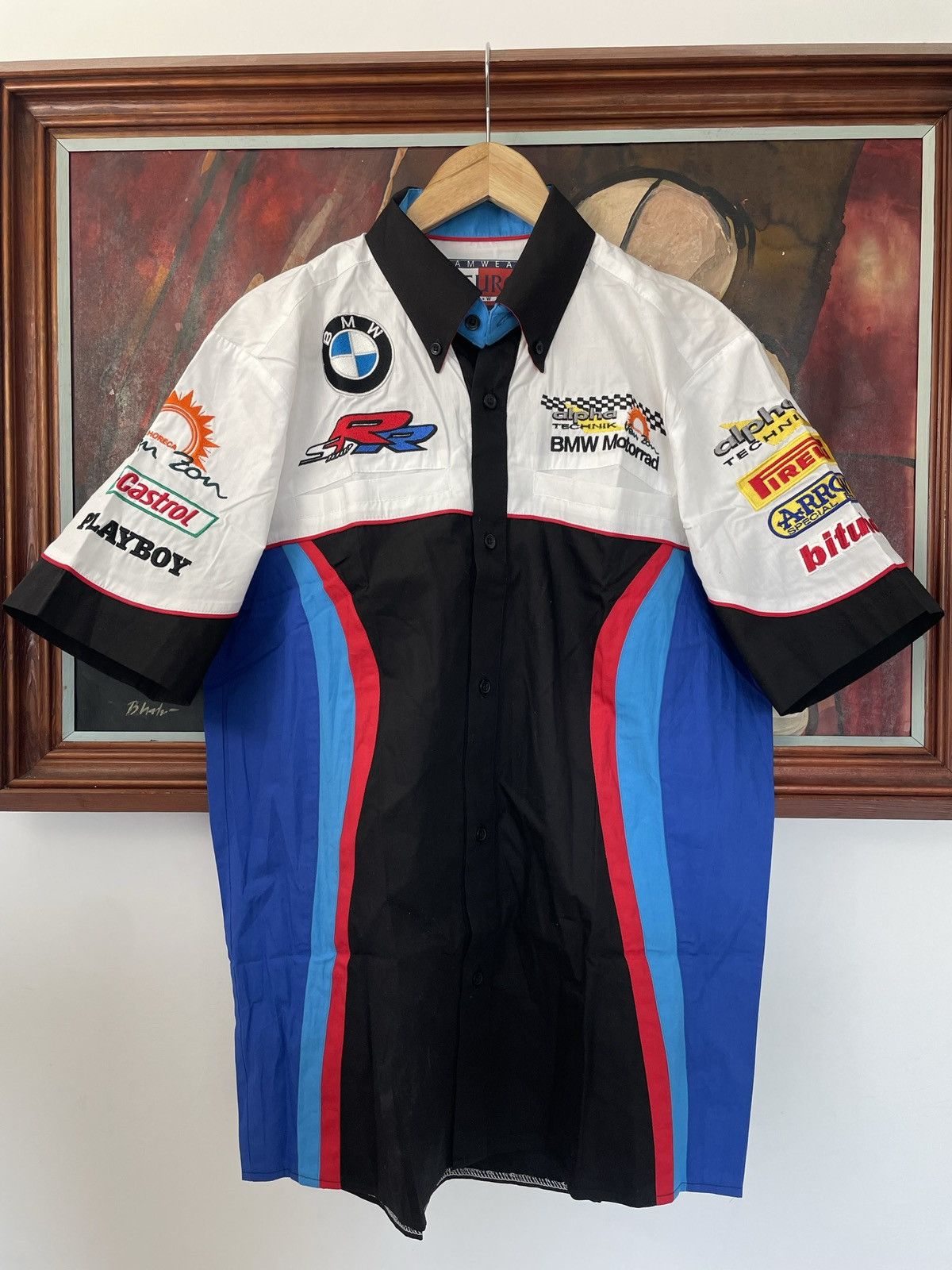 BMW Vintage Hype Racing Button Up Shirt BMW Playboy Rare Size US S / EU 44-46 / 1 - 1 Thumbnail