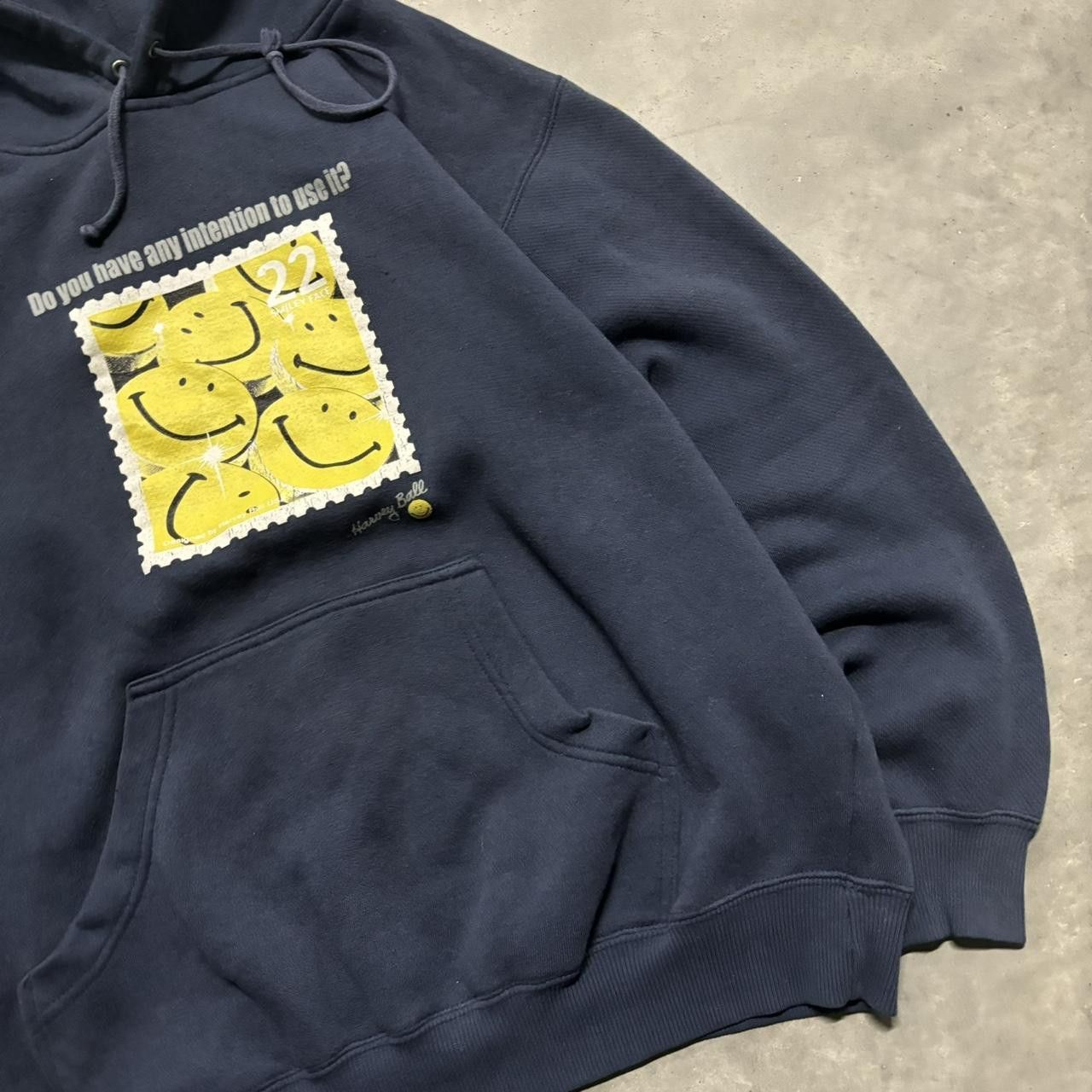 Japanese Brand × Vintage Crazy Vintage Y2K/2000s Blue Smile Obscure Graphic Hoodie Size US M / EU 48-50 / 2 - 4 Thumbnail