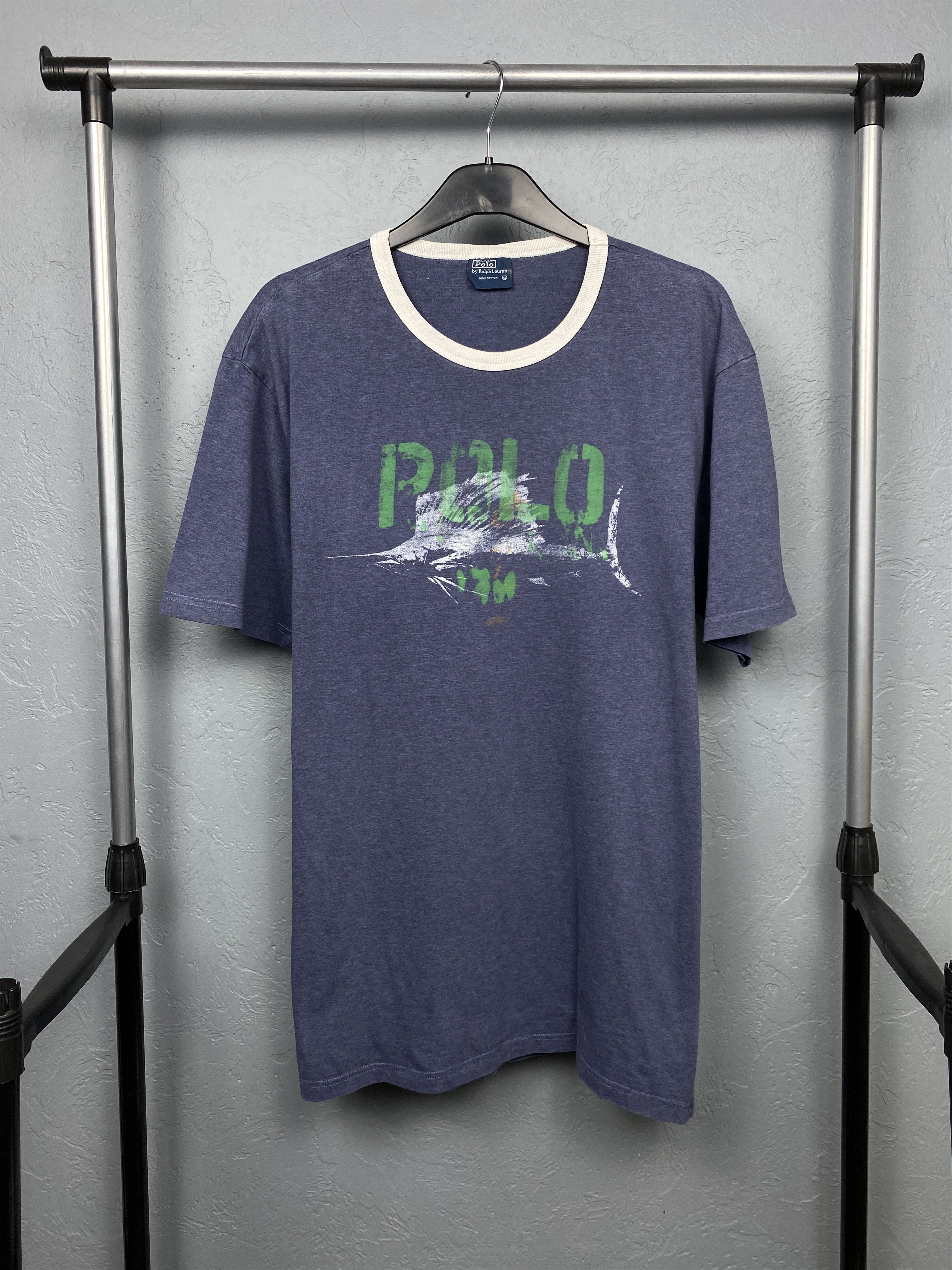 Polo Ralph Lauren Polo Ralph Lauren Marlin Vintage Mens T-Shirt Tee Size US XL / EU 56 / 4 - 1 Thumbnail
