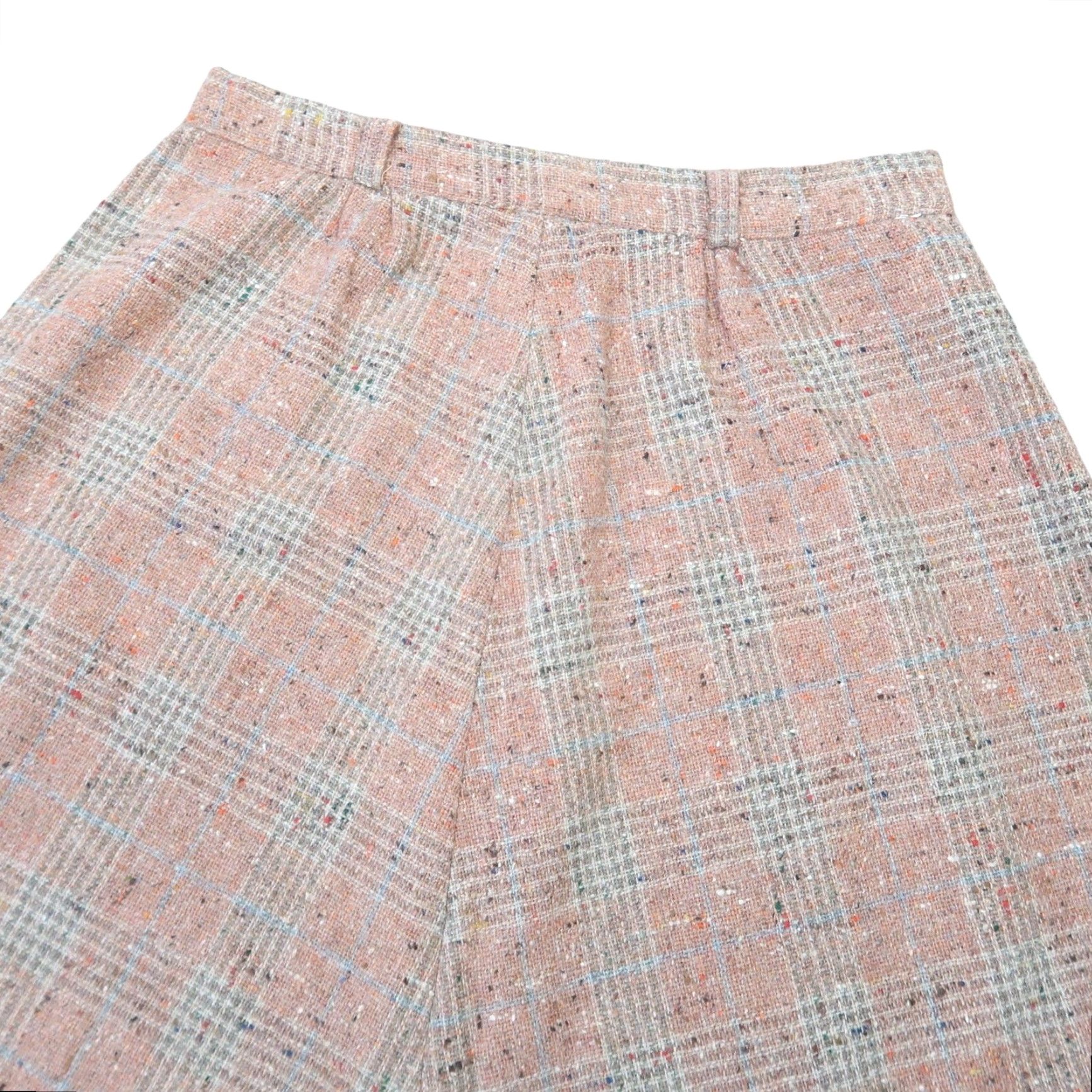 Vintage VINTAGE Skirt Women S Wool Plaid A-Line Knee Length Tan 60s High Rise Winter Spring Fall Size 28" / US 6 / IT 42 - 2 Thumbnail