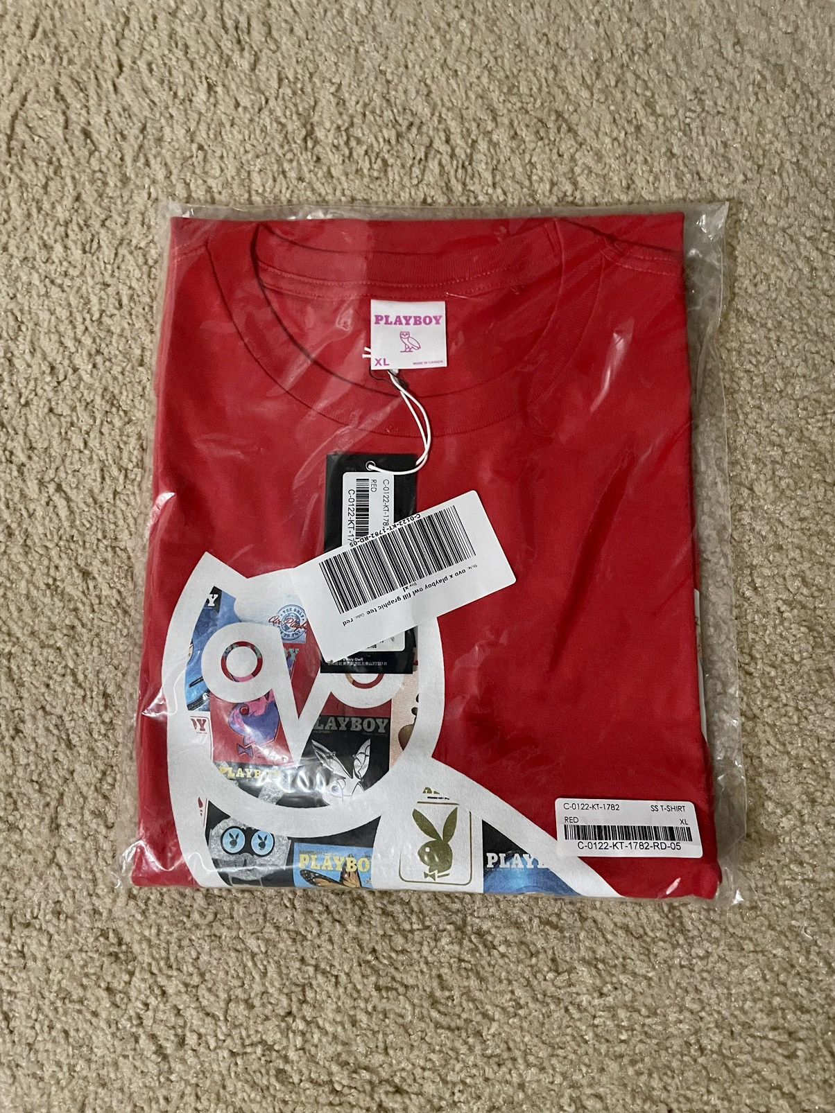 image of Octobers Very Own x Playboy Ovo Playboy Shirt XL in Red, Men's