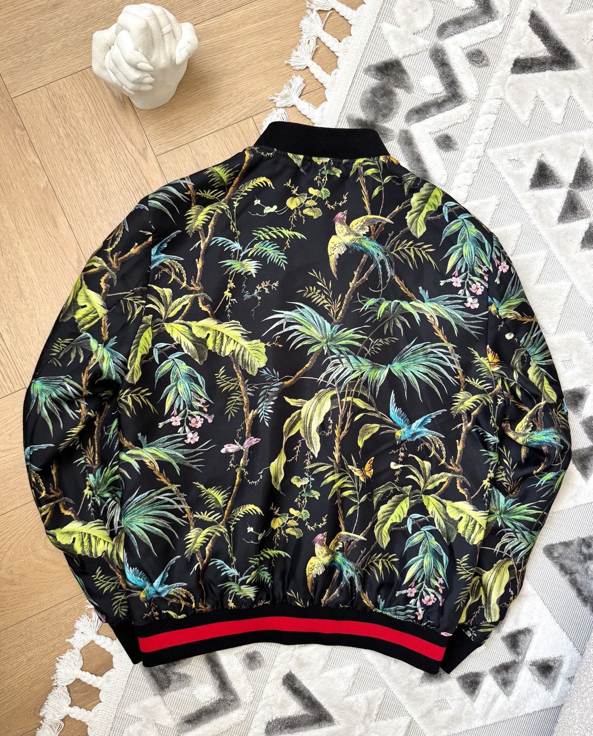 Gucci Men's GUCCI Silk Bomber Jacket Jungle Print size 50 M Size US M / EU 48-50 / 2 - 6 Thumbnail