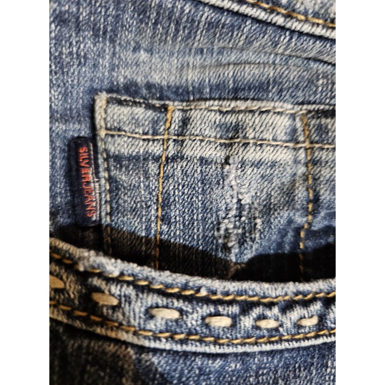 Silver Jeans Co. VINTAGE Silver Jeans Blue Flare Bottom 90s Faded Denim Women's 32x34 Jeans Size 24" / US 00 / IT 34 - 3 Thumbnail