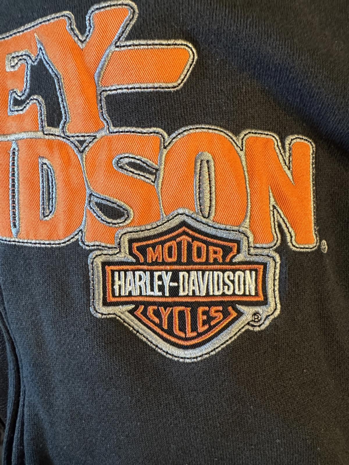 Harley Davidson Vintage 2005 Harley-Davidson Black and Orange Zip-Up Size ONE SIZE - 9 Thumbnail