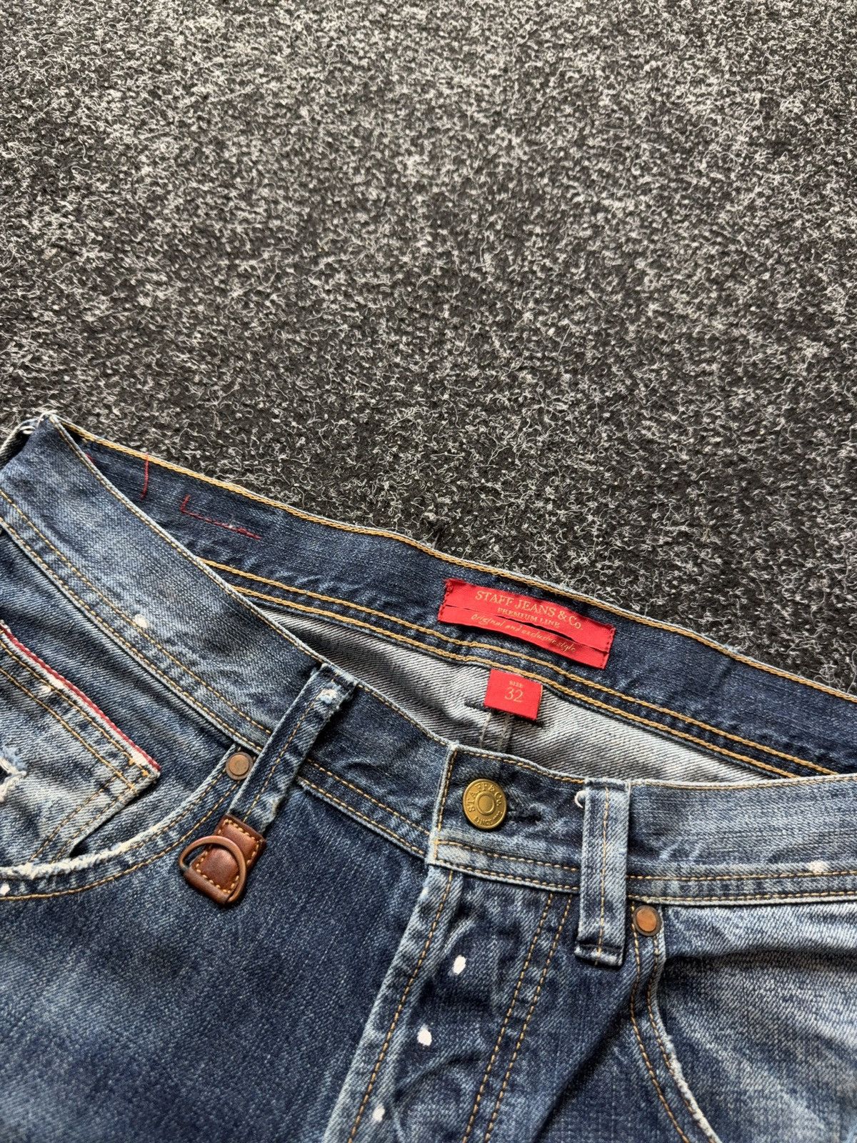 Vintage 00s Retro Japanese Y2K Vntg Grunge Distressed Denim Jeans Size US 32 / EU 48 - 9 Thumbnail