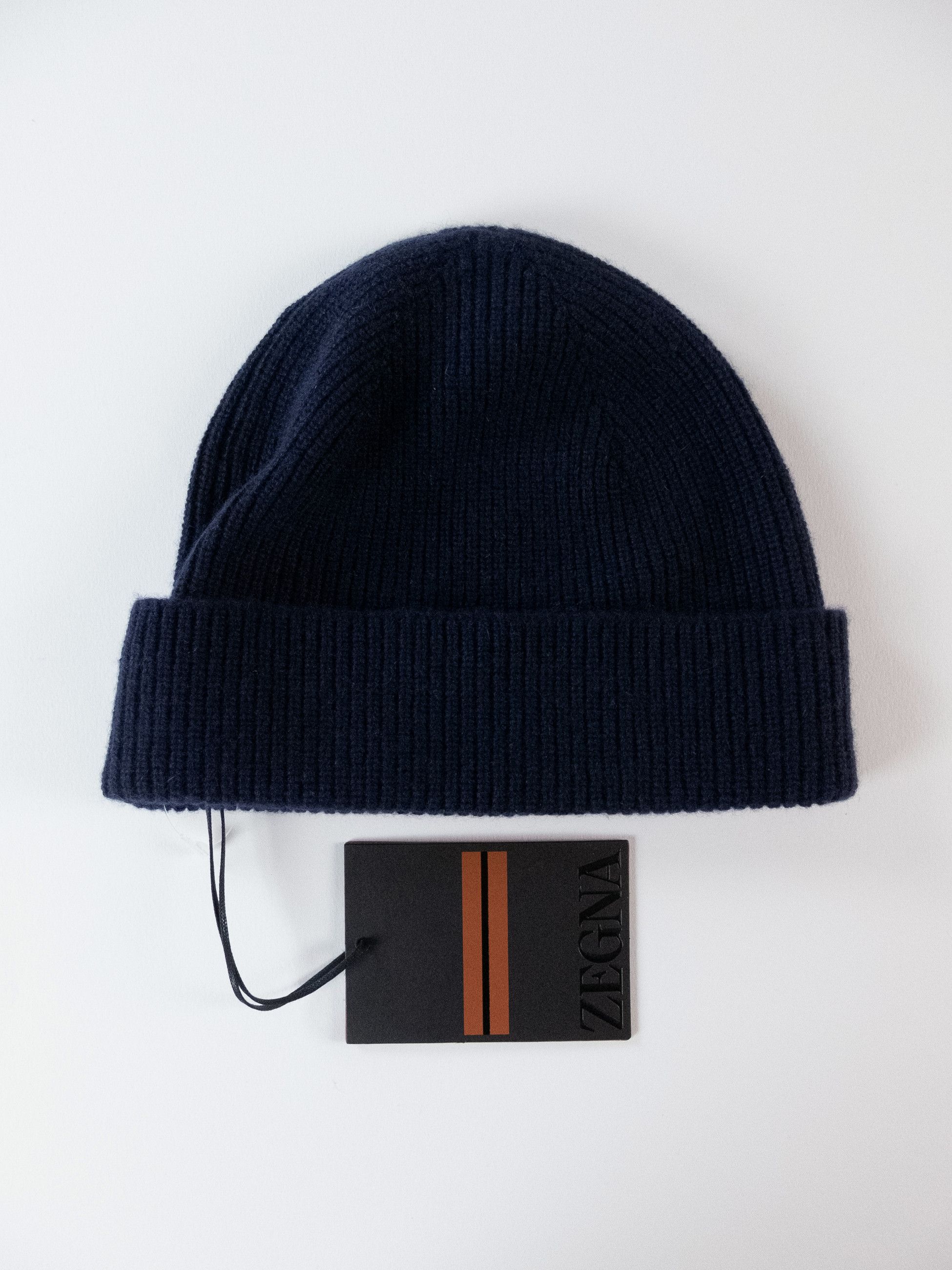 Ermenegildo Zegna ZEGNA navy blue Oasi cashmere beanie hat One Size Size ONE SIZE - 1 Thumbnail