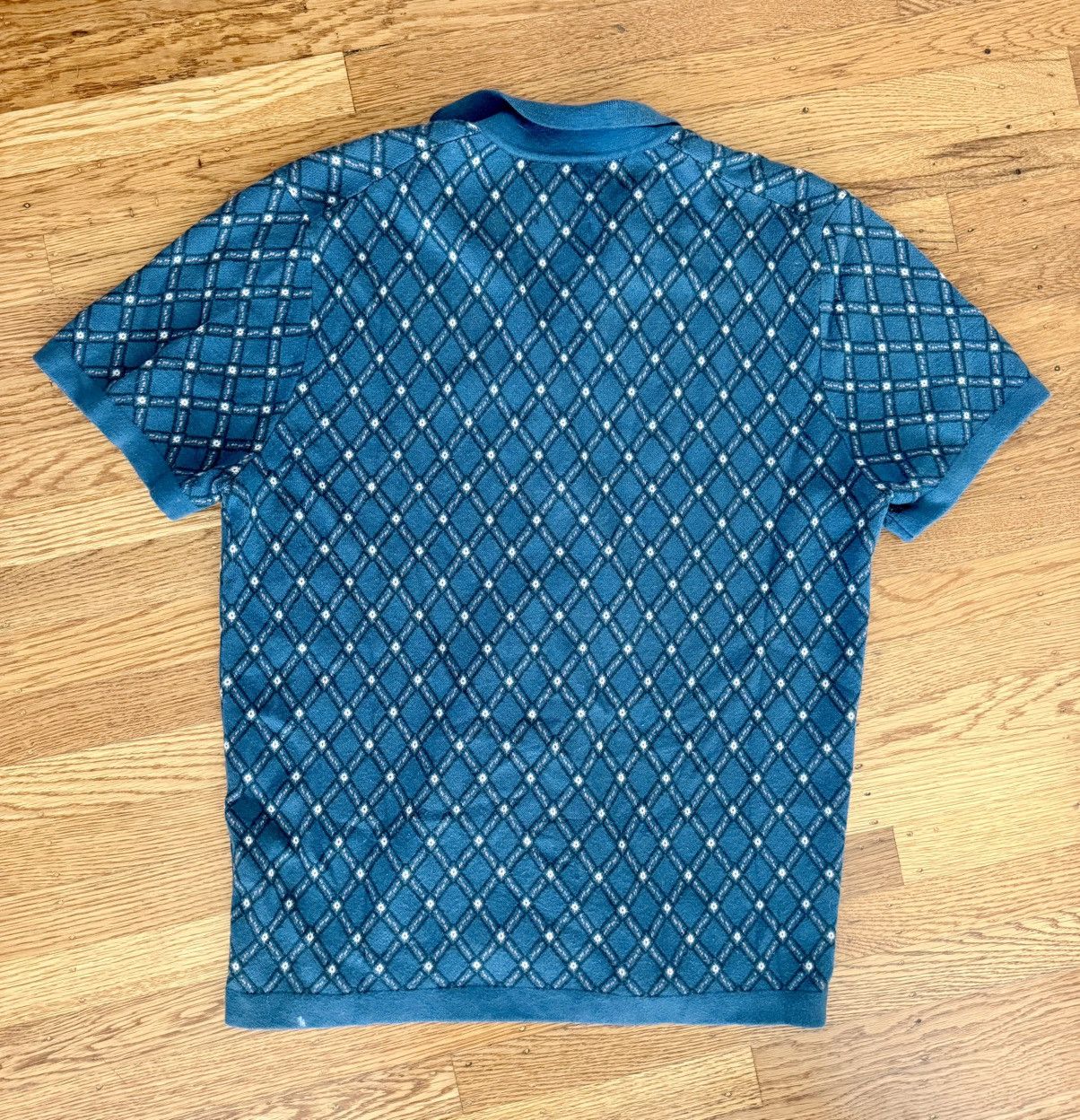 Abercrombie & Fitch Abercrombie & Fitch Knitted Button Polo – Blue Argyle Size US M / EU 48-50 / 2 - 2 Thumbnail
