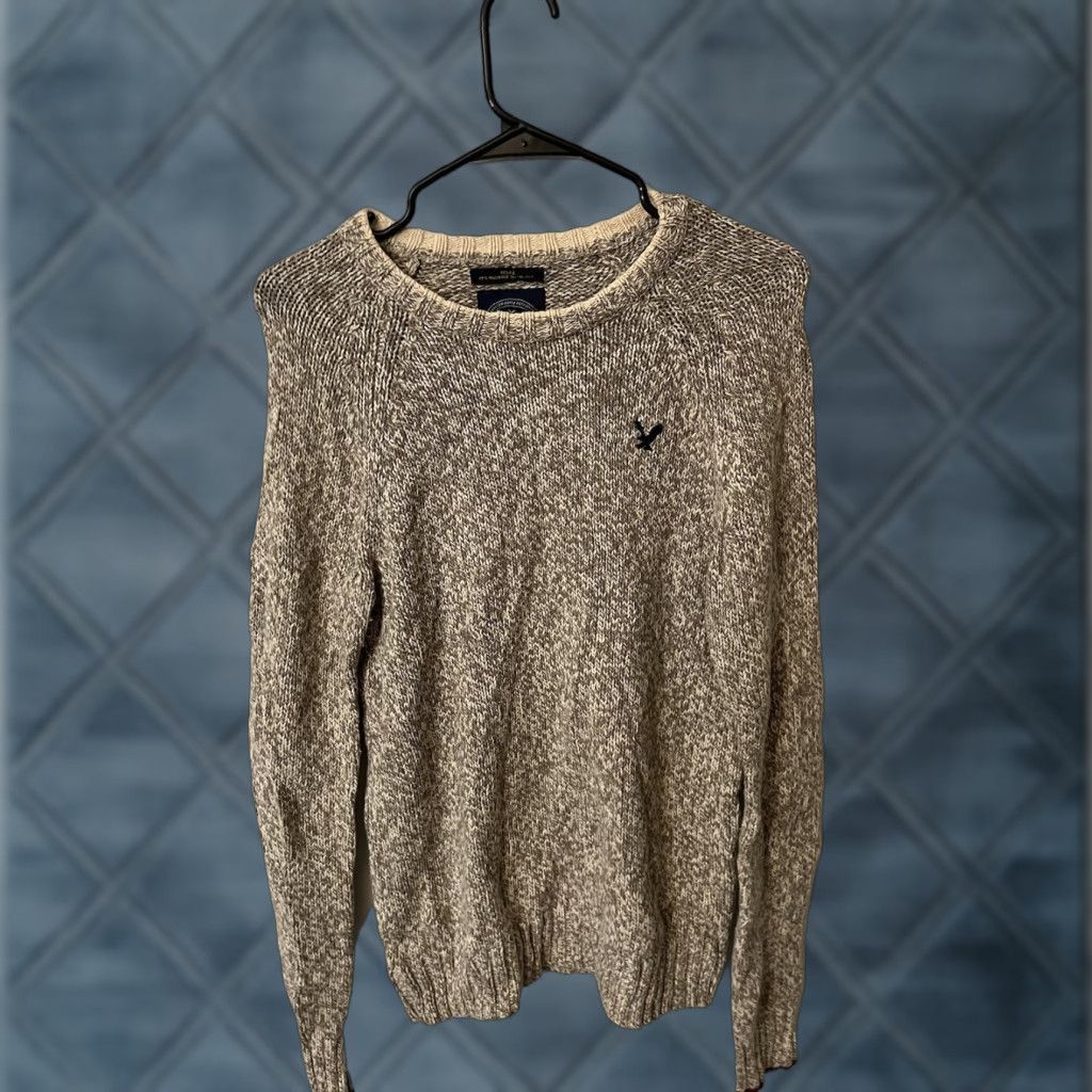 American Eagle Outfitters American Eagle Outfitters Sweater Men's XS Brown and White Athletic Fit Pullover Mens Size US XS / EU 42 / 0 - 1 Thumbnail