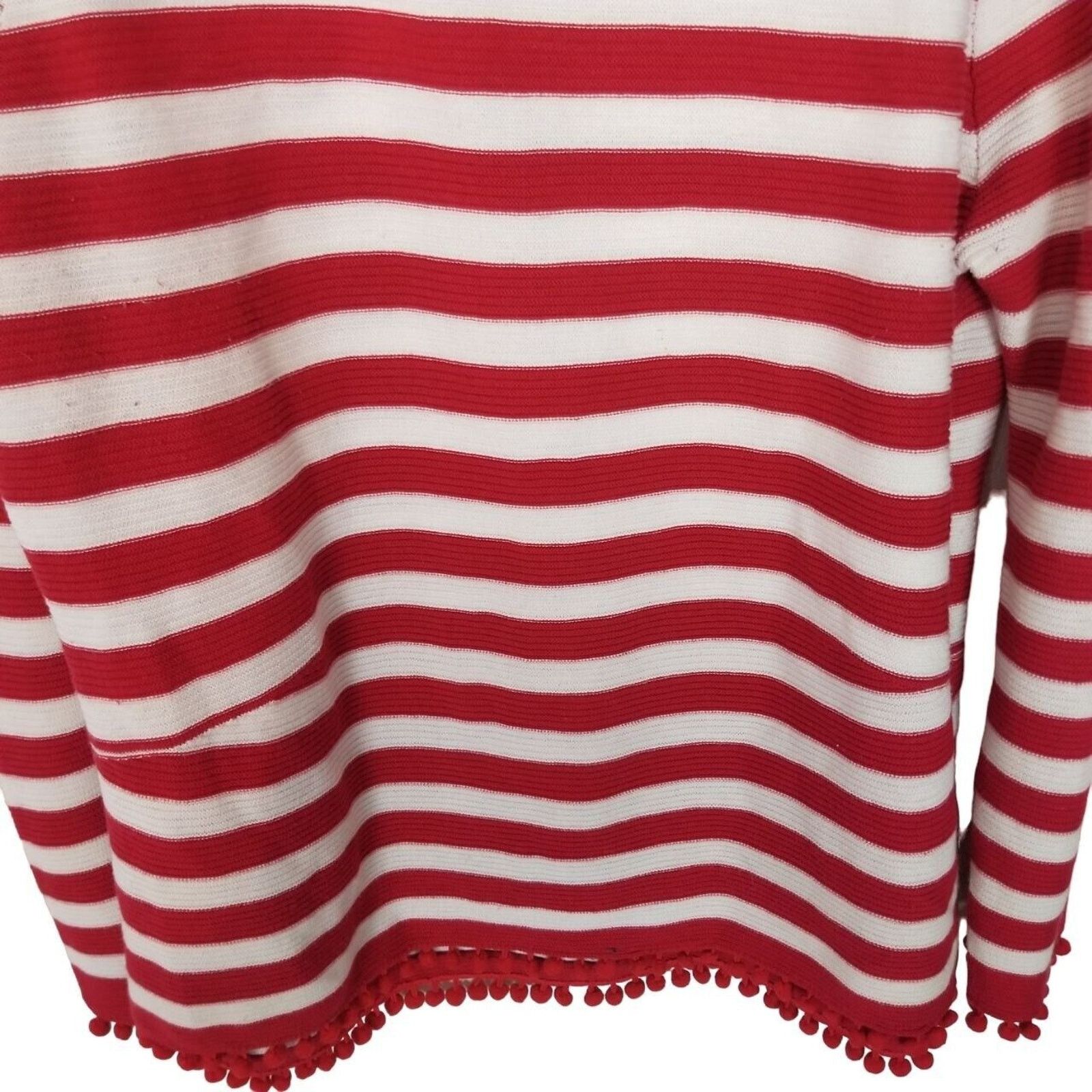 Soft Surroundings Soft Surroundings Striped Vista Pompom Pullover Sweater XL Size XL / US 12-14 / IT 48-50 - 3 Thumbnail