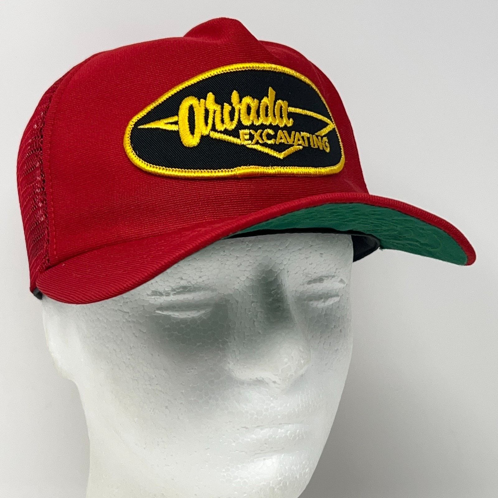 New Era Vintage 80s Arvada Excavating Trucker Hat Baseball Cap Red Size ONE SIZE - 9 Thumbnail