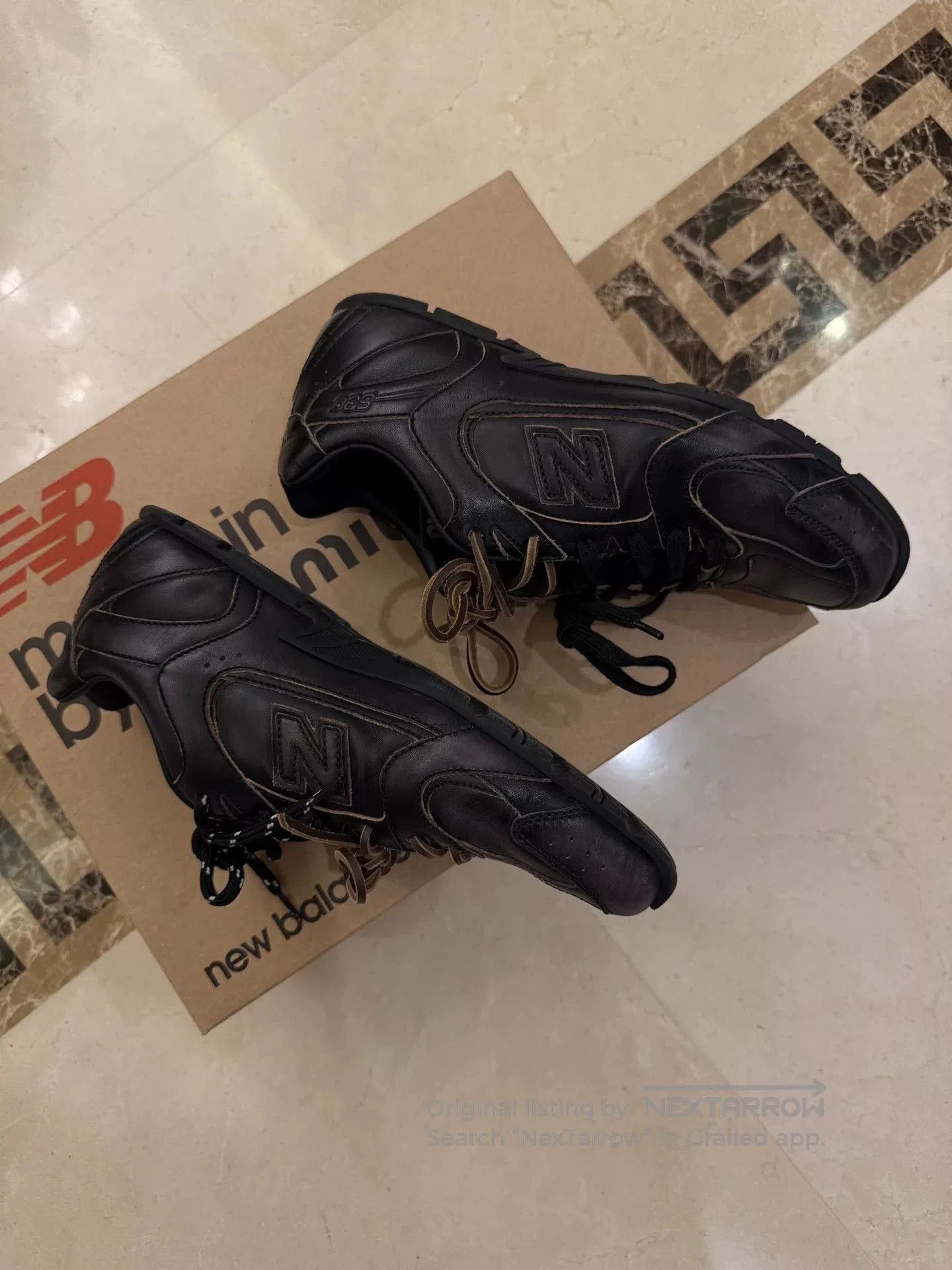 Miu Miu Miu Miu NB530 Black Leather Distressed Sneakers. Size US 8 / IT 38 - 4 Thumbnail