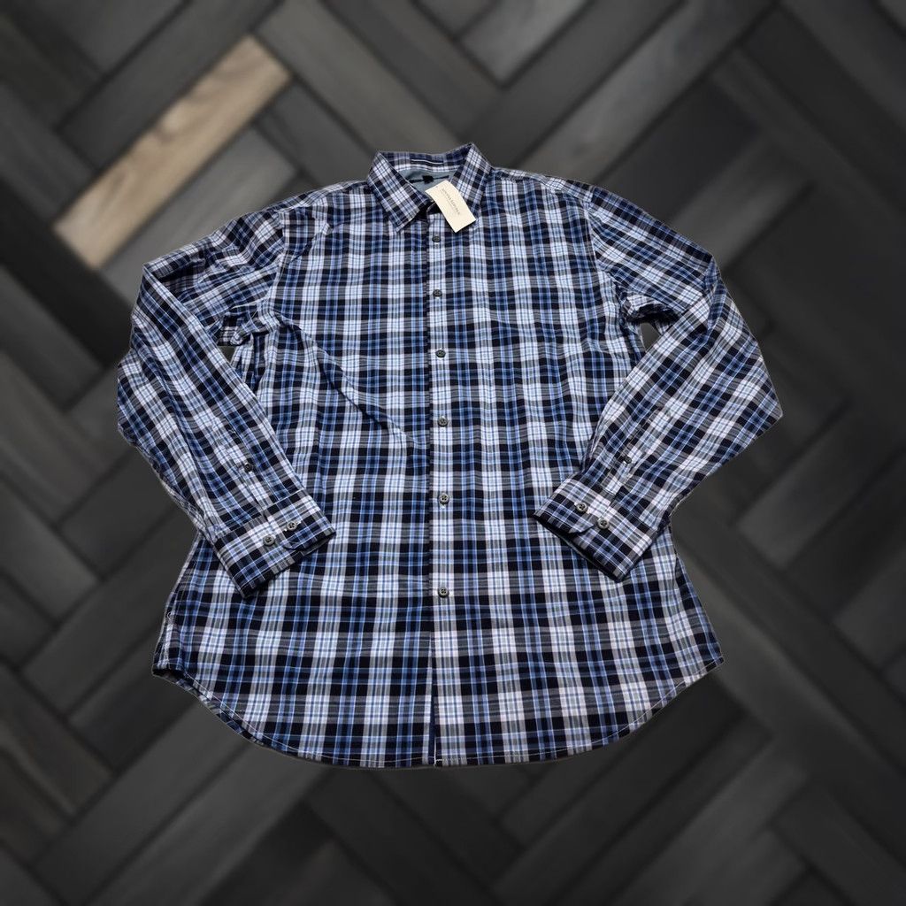 Banana Republic Banana Republic Shirt Mens M Blue Plaid Stretch Button Up Long Sleeve Casual Size US M / EU 48-50 / 2 - 1 Thumbnail