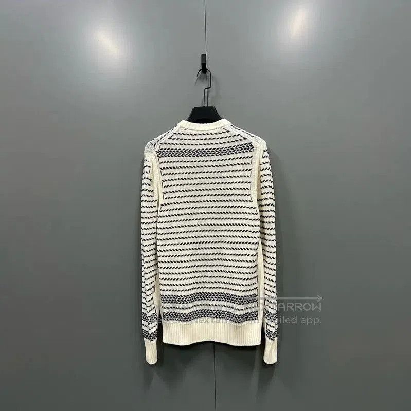 Dior Dior Spring Autumn White Wool Striped Sweater . Size US S / EU 44-46 / 1 - 3 Thumbnail