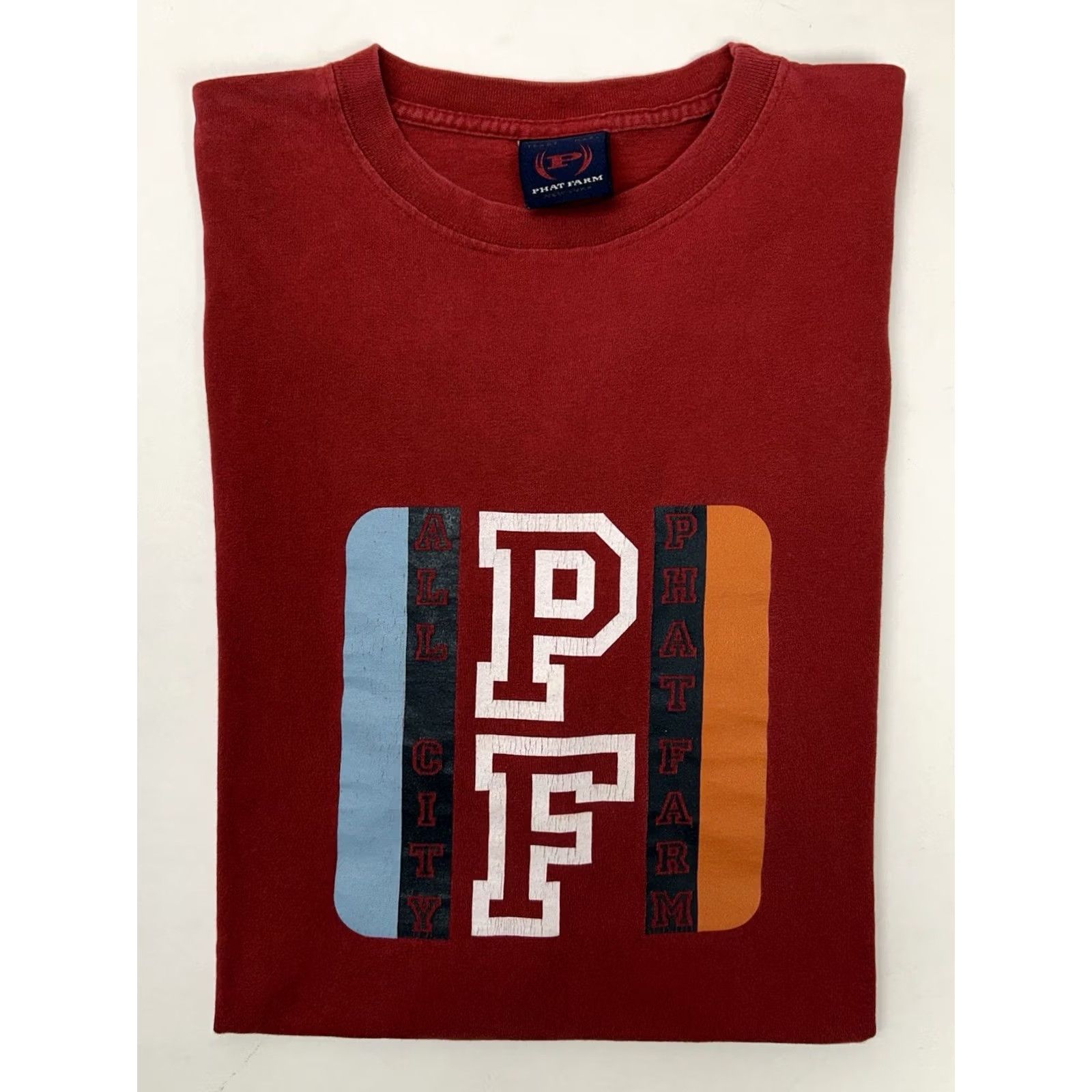 Phat Farm VINTAGE Phat Farm All City PF Y2K 90s Streetwear Brand Tee USA MADE Red XL 25x30.75 Mens T-Shirt Size US XL / EU 56 / 4 - 2 Thumbnail