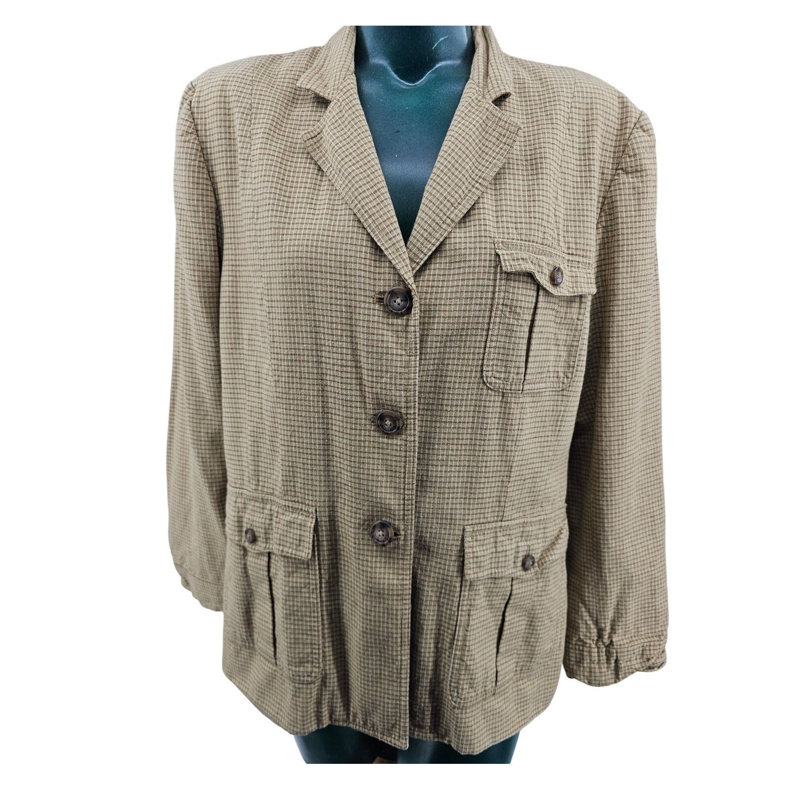 Vintage Lauren Ralph Lauren Brown Twill Light Blazer 14 3826