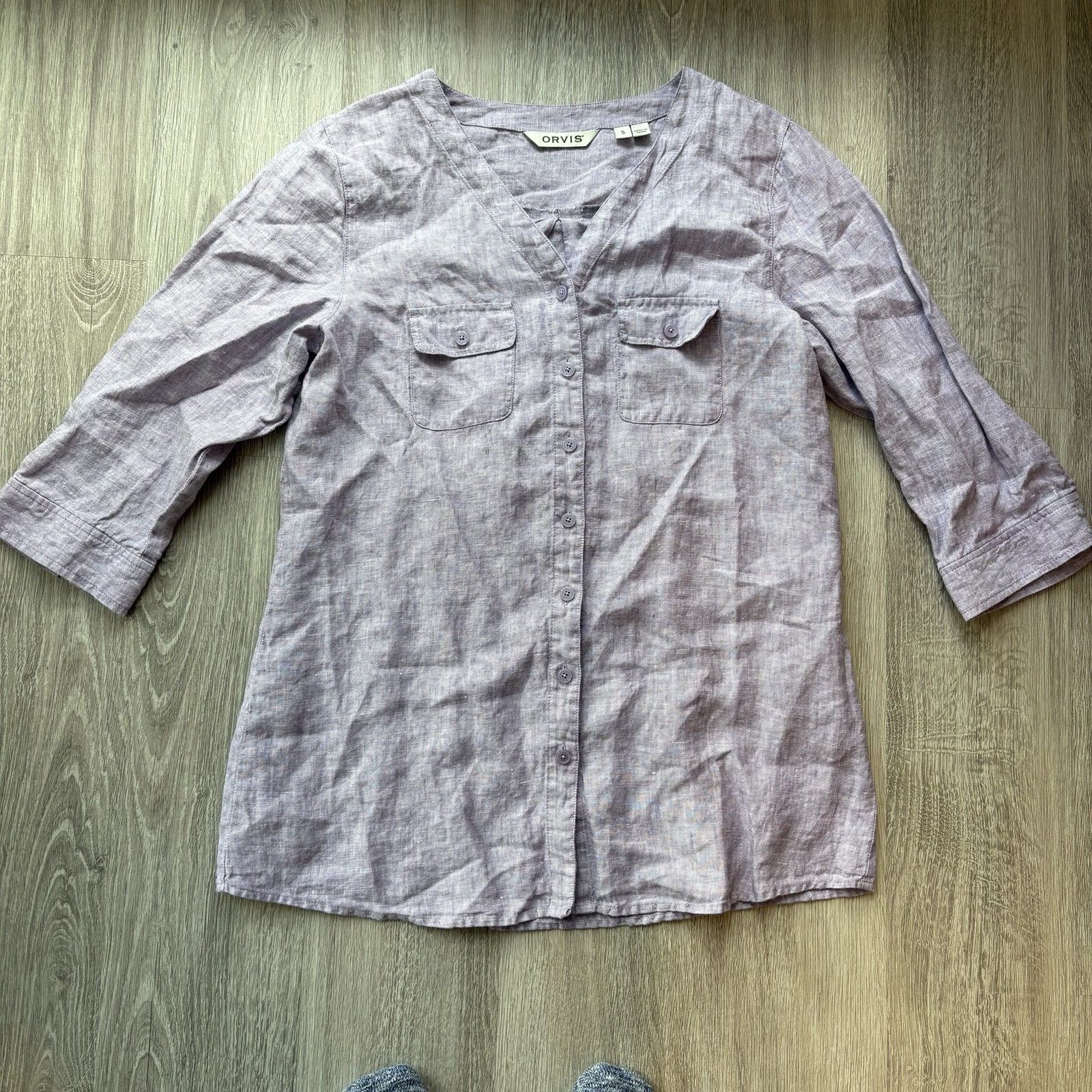 Orvis Orvis Women's 100% Linen Tunic Shirt Small Gray Button Fron Size US S / EU 44-46 / 1 - 1 Thumbnail