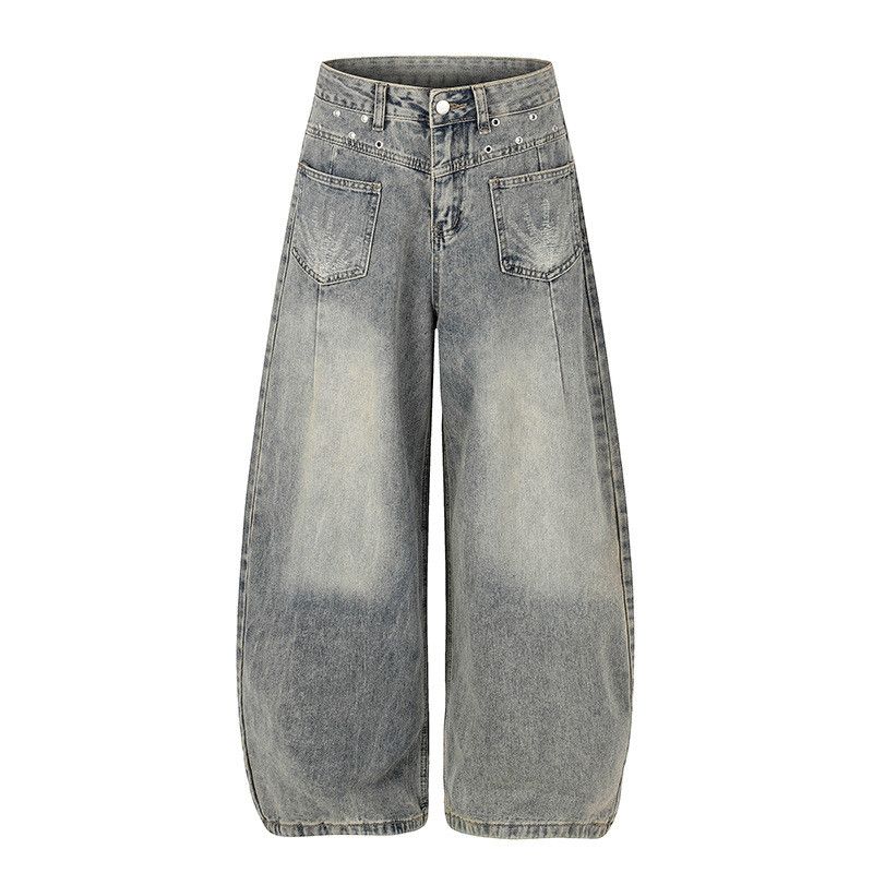 Vintage American Retro Loose-Fit Washed Casual Wide-Leg Jeans Size US 32 / EU 48 - 1 Thumbnail